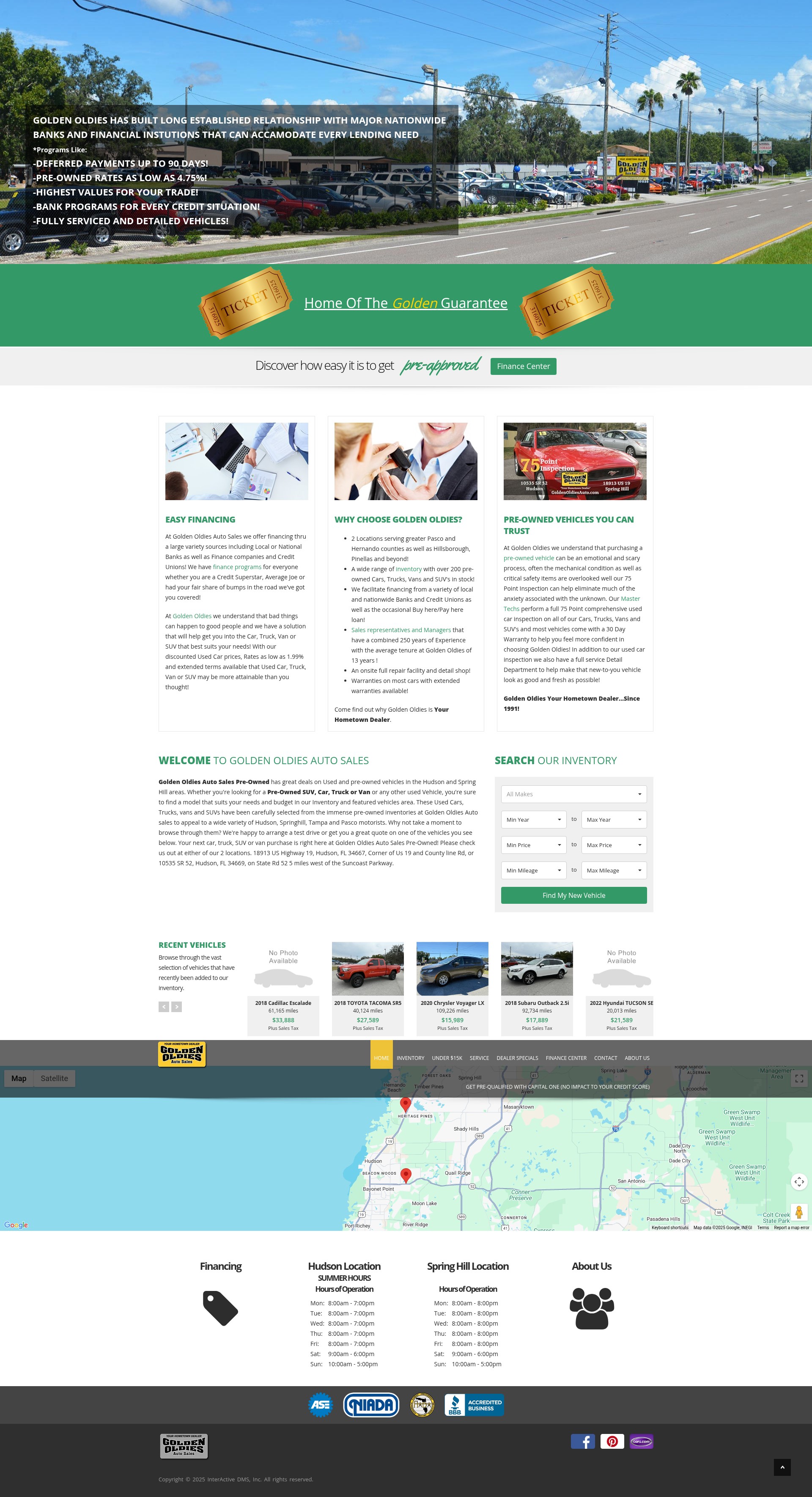 Screenshot of www.goldenoldiesauto.com