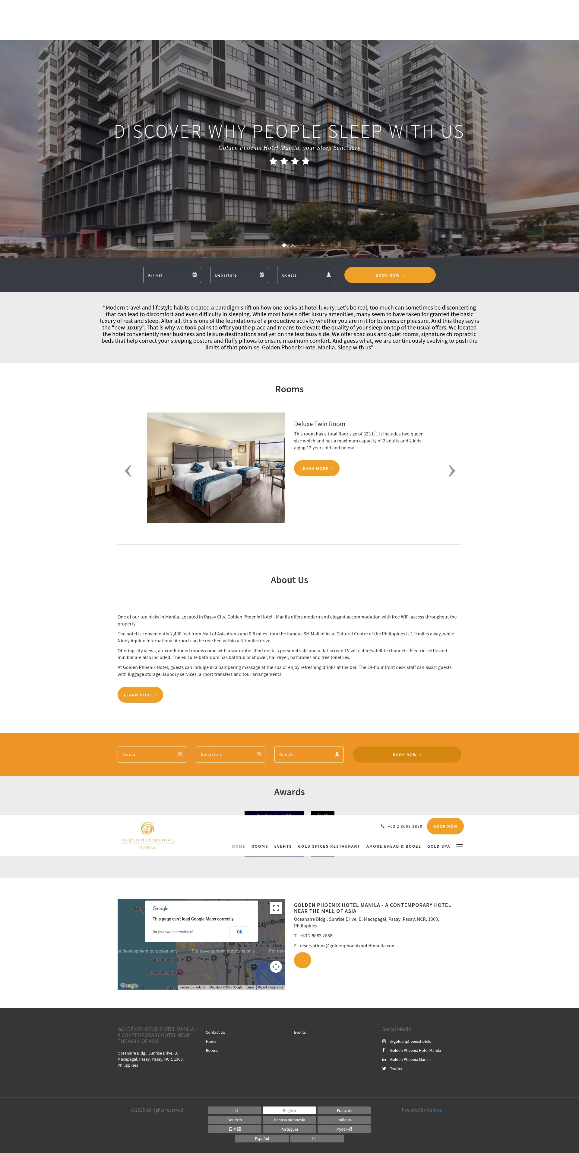 Screenshot of www.goldenphoenixhotelmanila.com