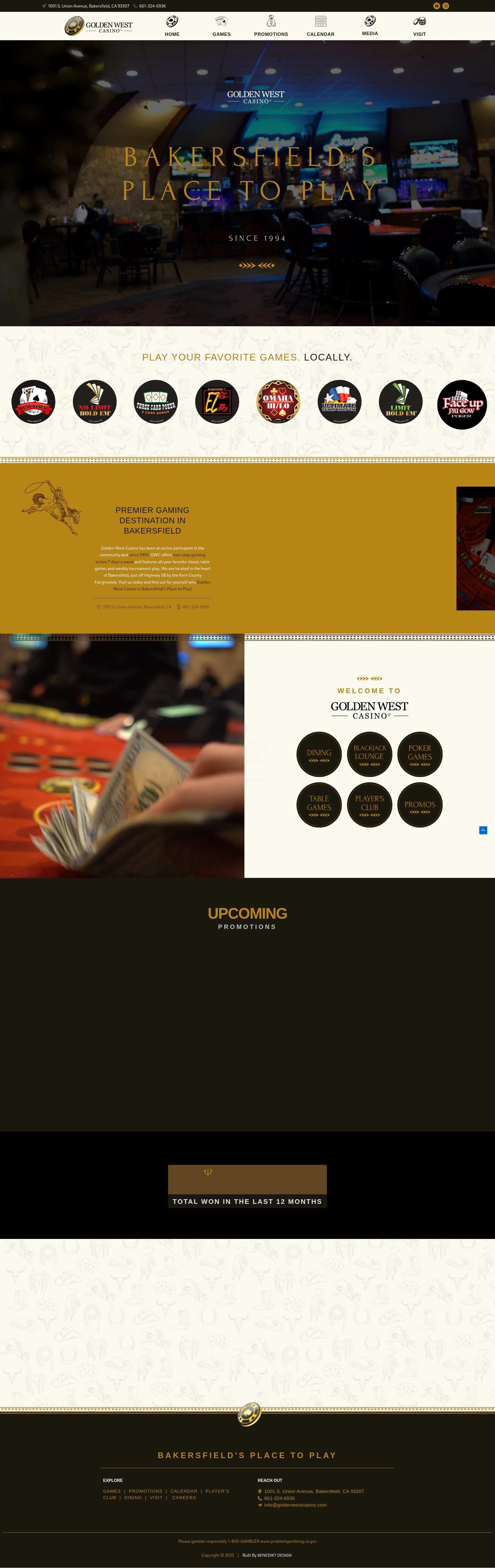 Screenshot of www.goldenwestcasino.com