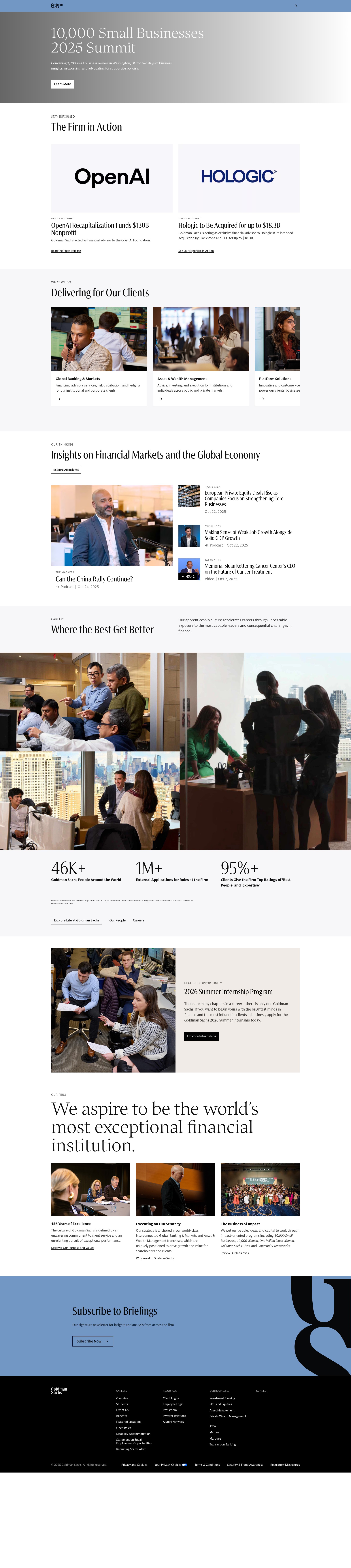 Screenshot of www.goldmansachs.com