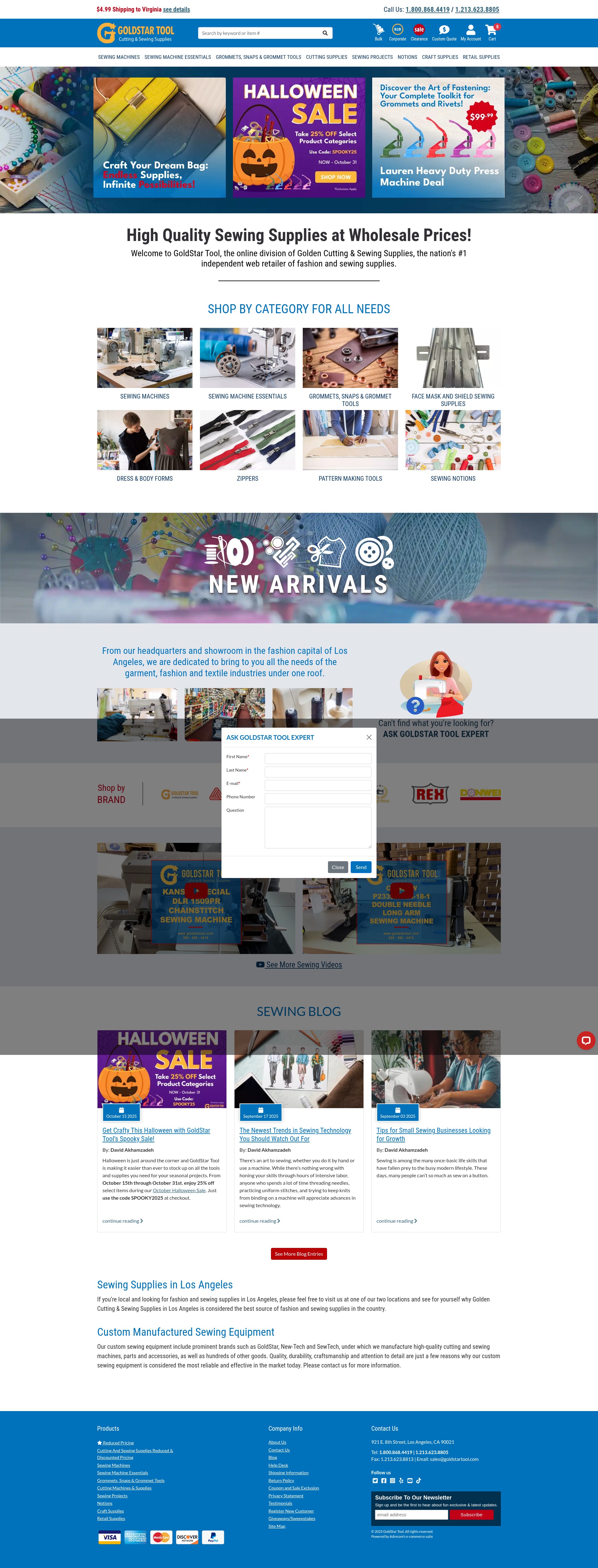 Screenshot of www.goldstartool.com
