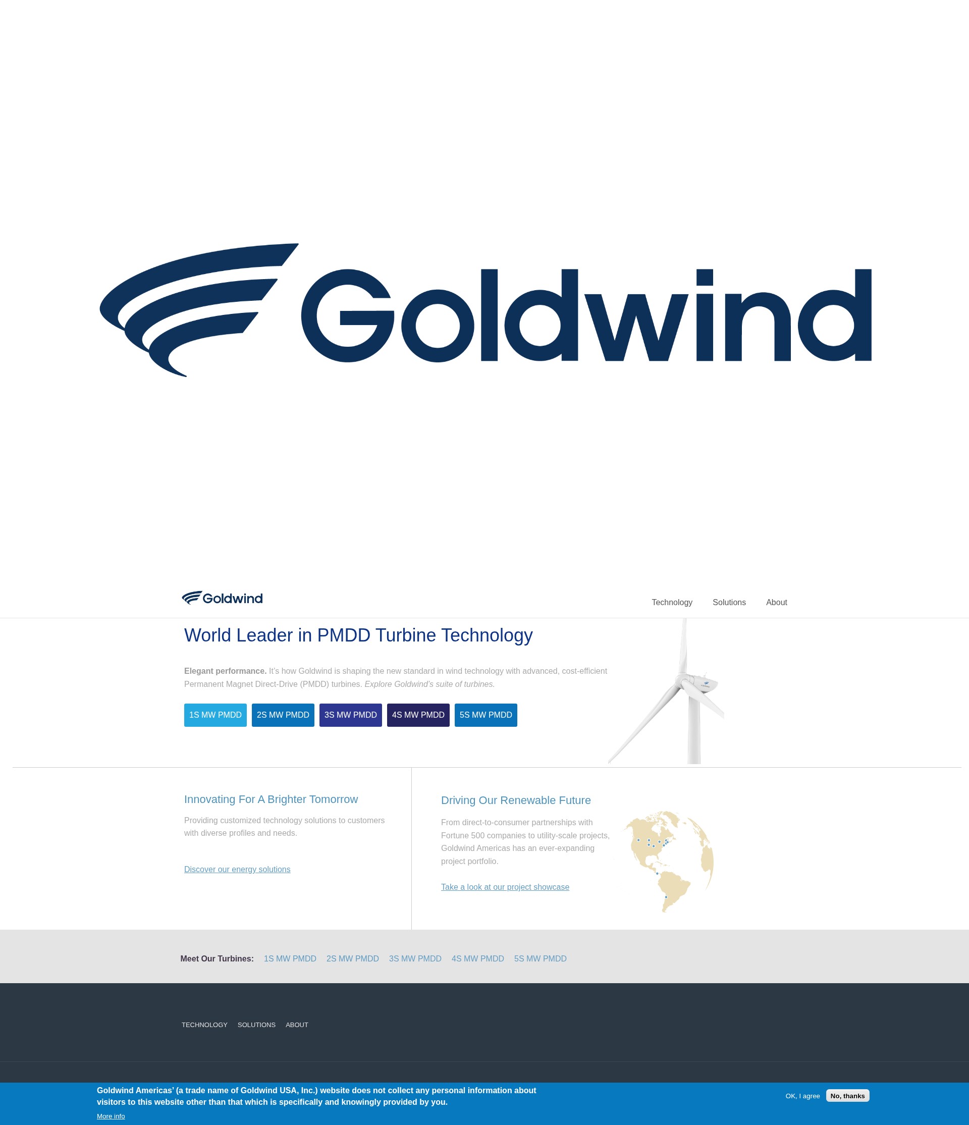 Screenshot of www.goldwindamericas.com