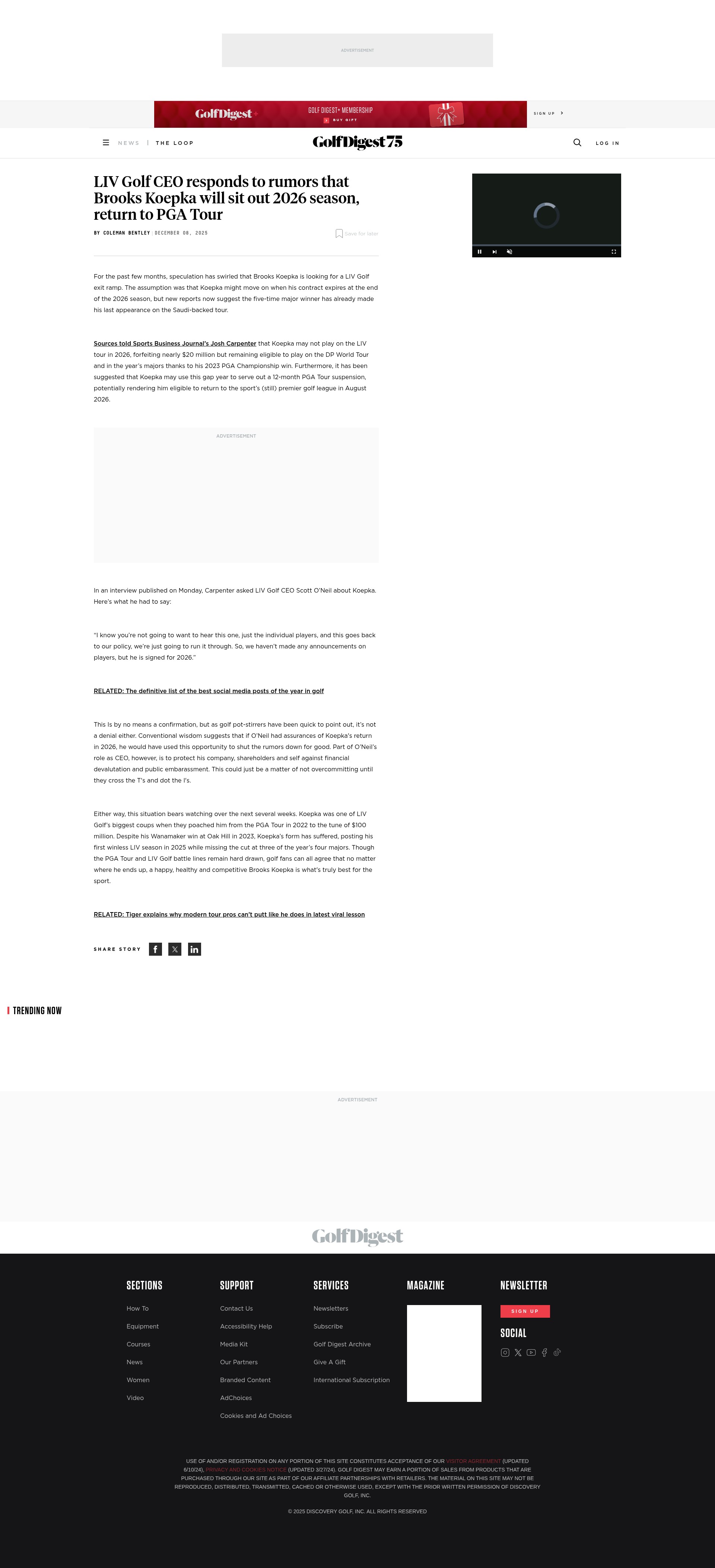 Screenshot of www.golfdigest.com