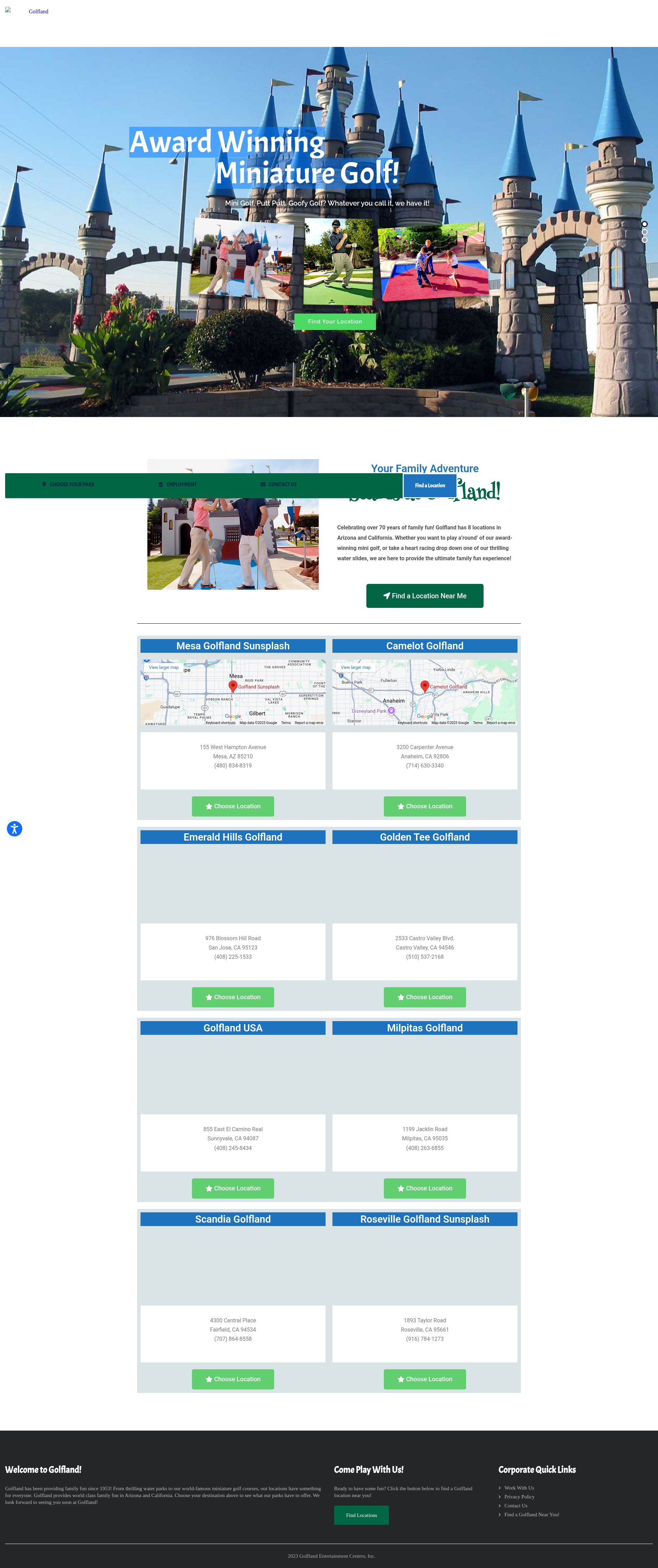 Screenshot of www.golfland.com