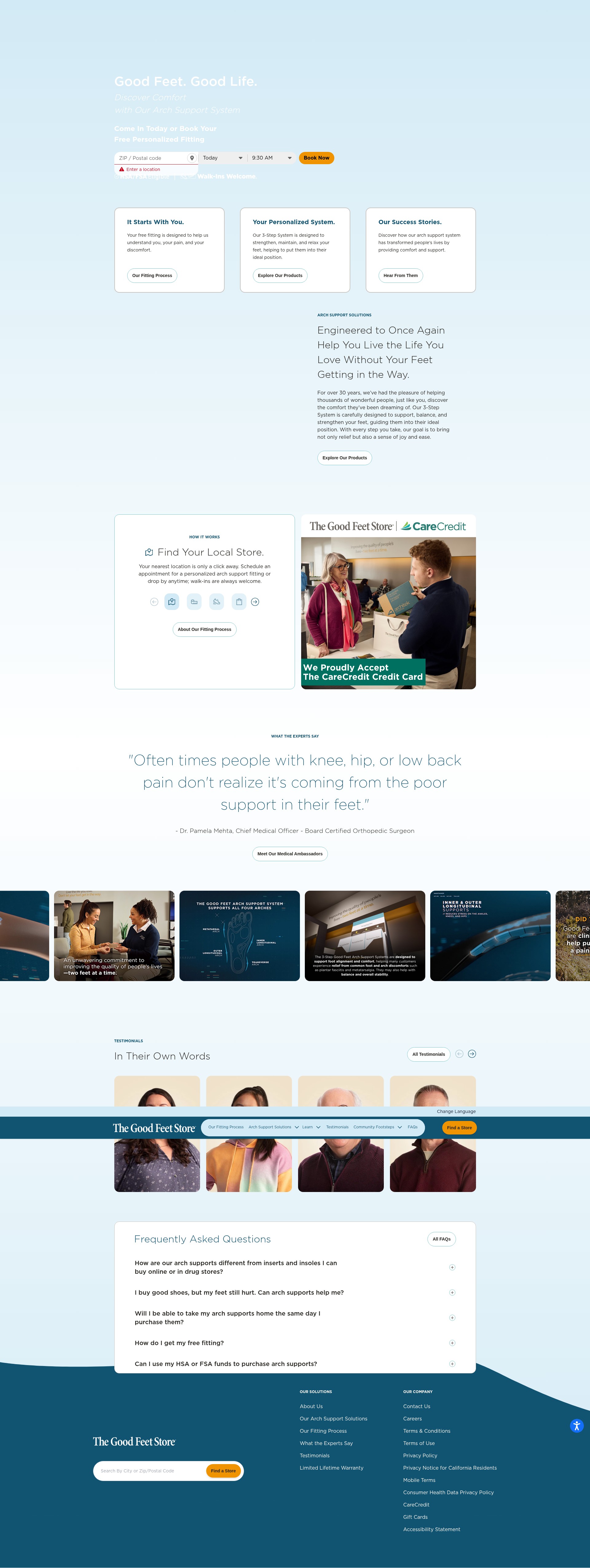 Screenshot of www.goodfeet.com