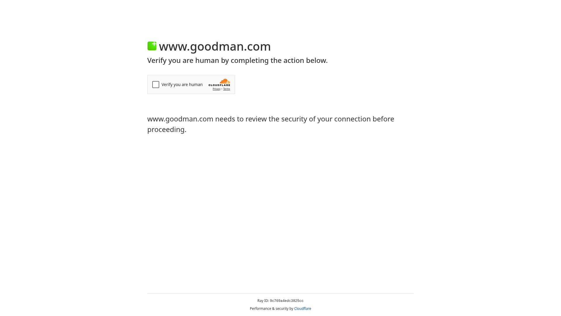 Screenshot of www.goodman.com