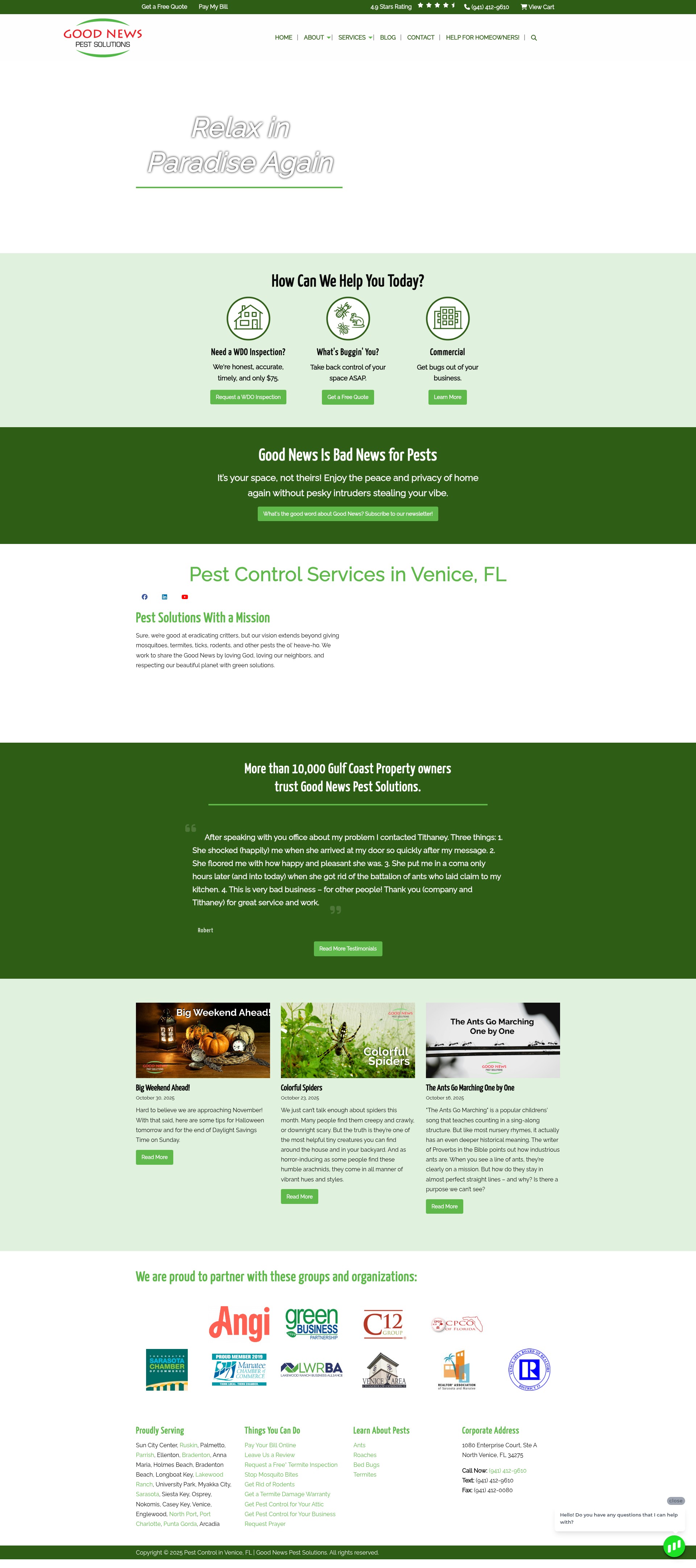Screenshot of www.goodnewspestsolutions.com