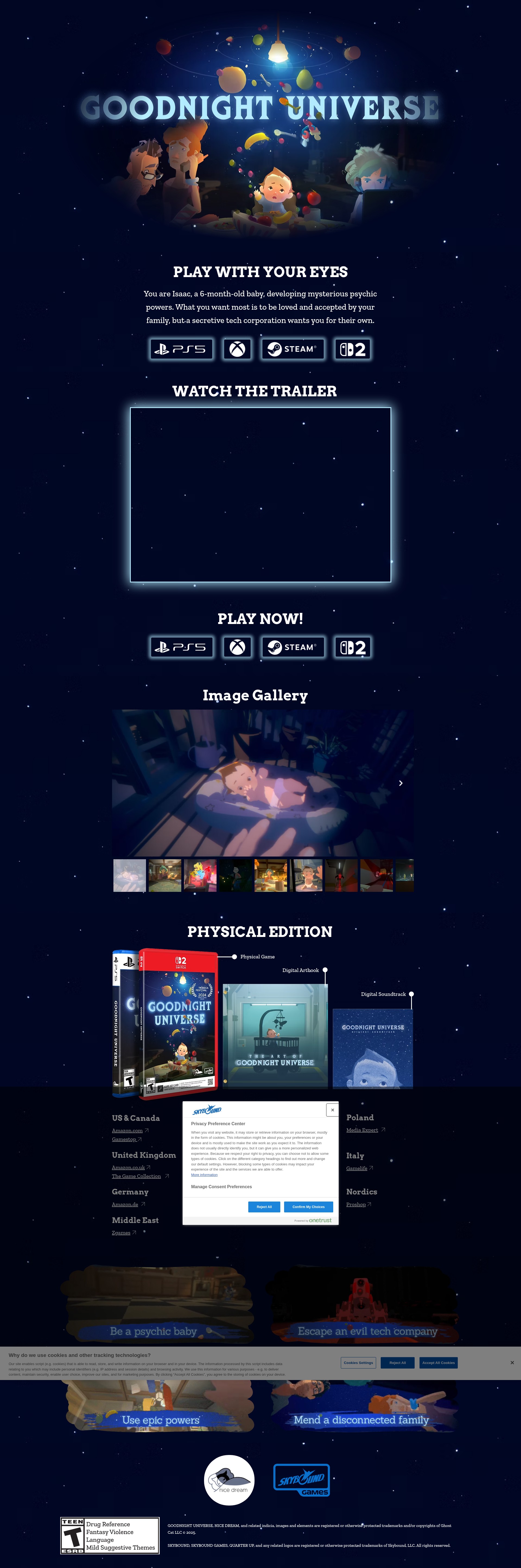 Screenshot of www.goodnightuniversegame.com