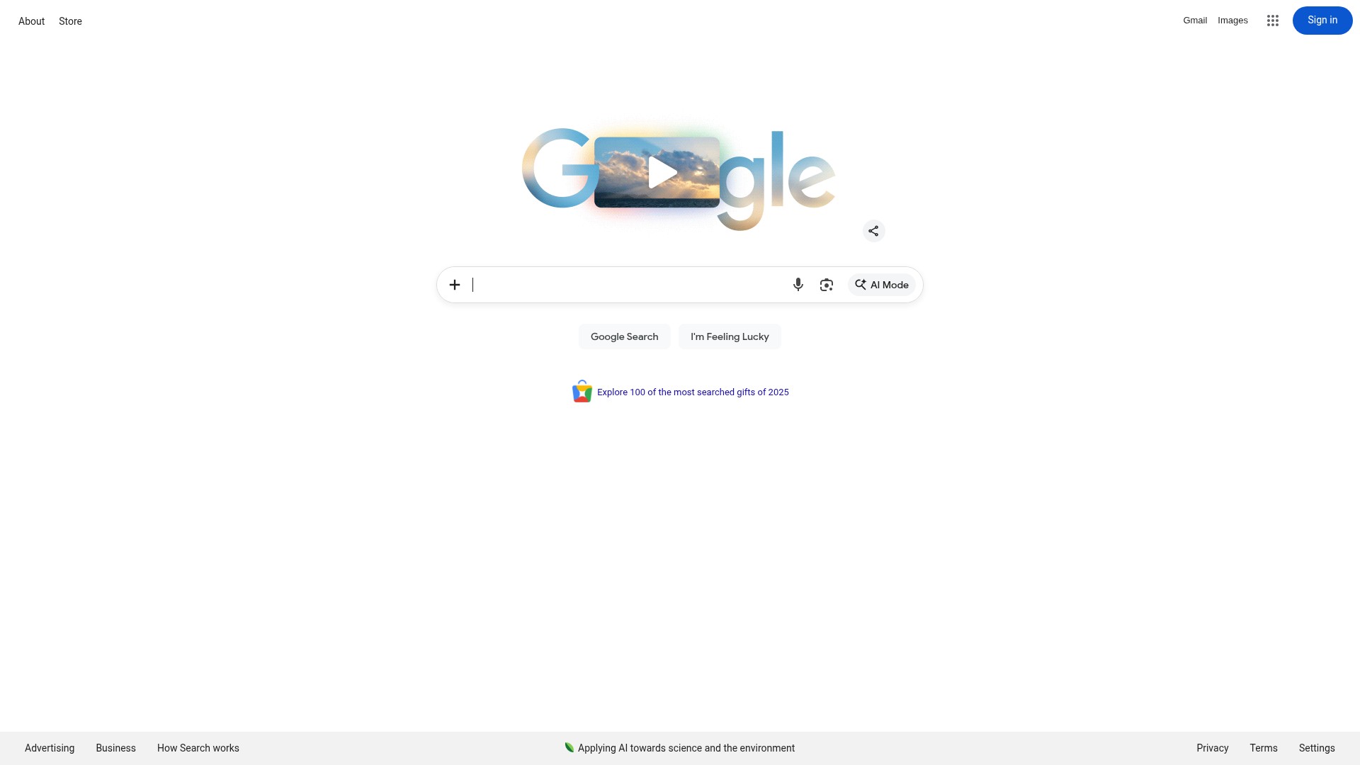 Screenshot of www.google.com