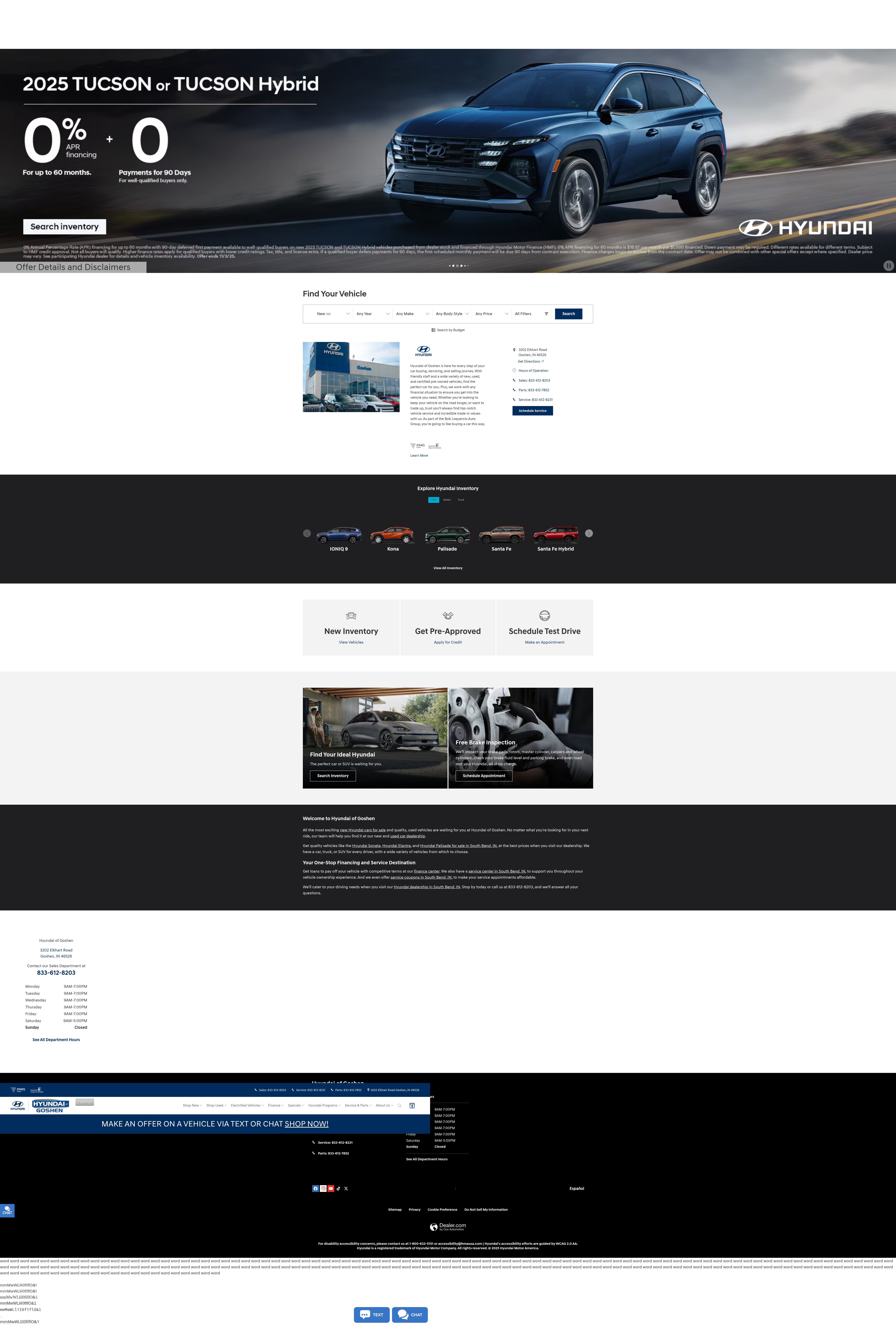 Screenshot of www.goshenhyundai.com