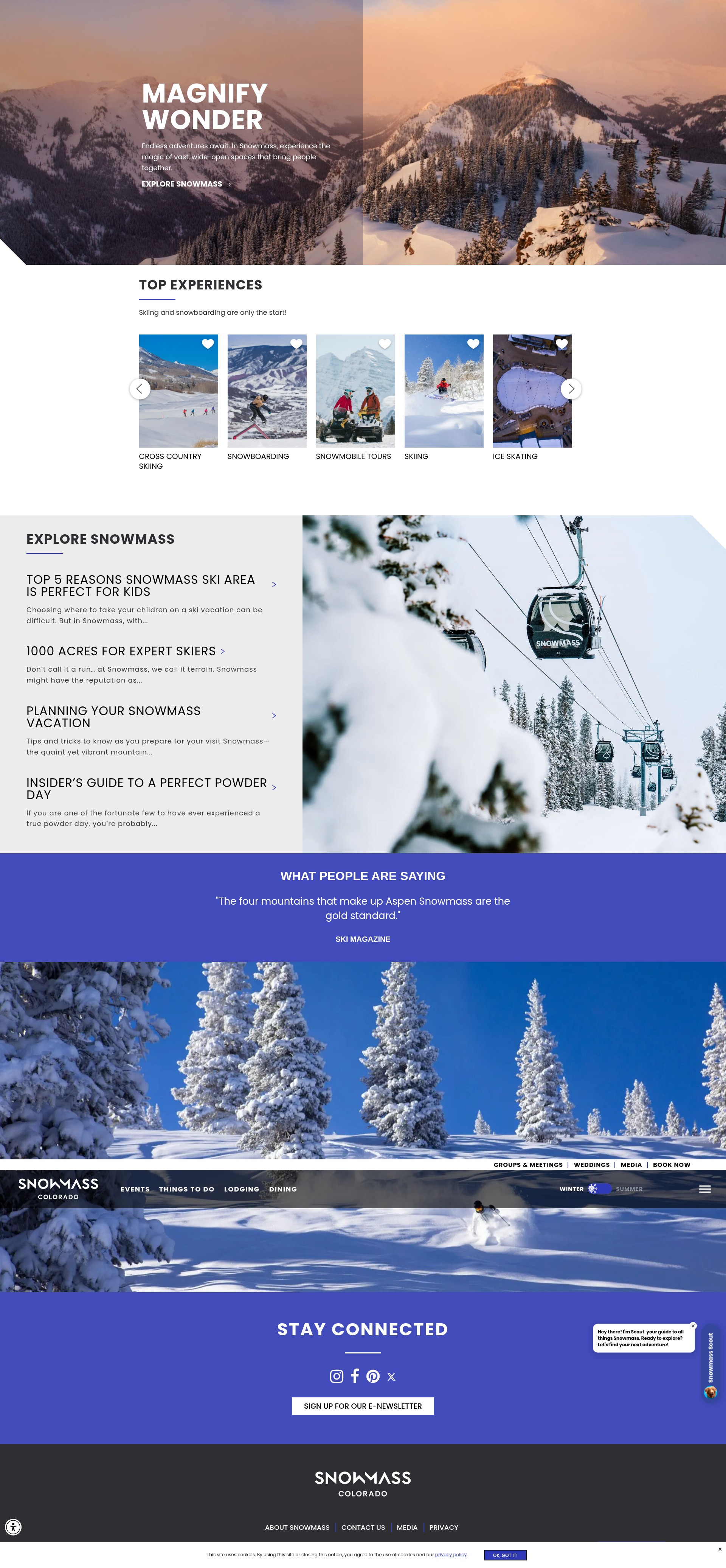 Screenshot of www.gosnowmass.com