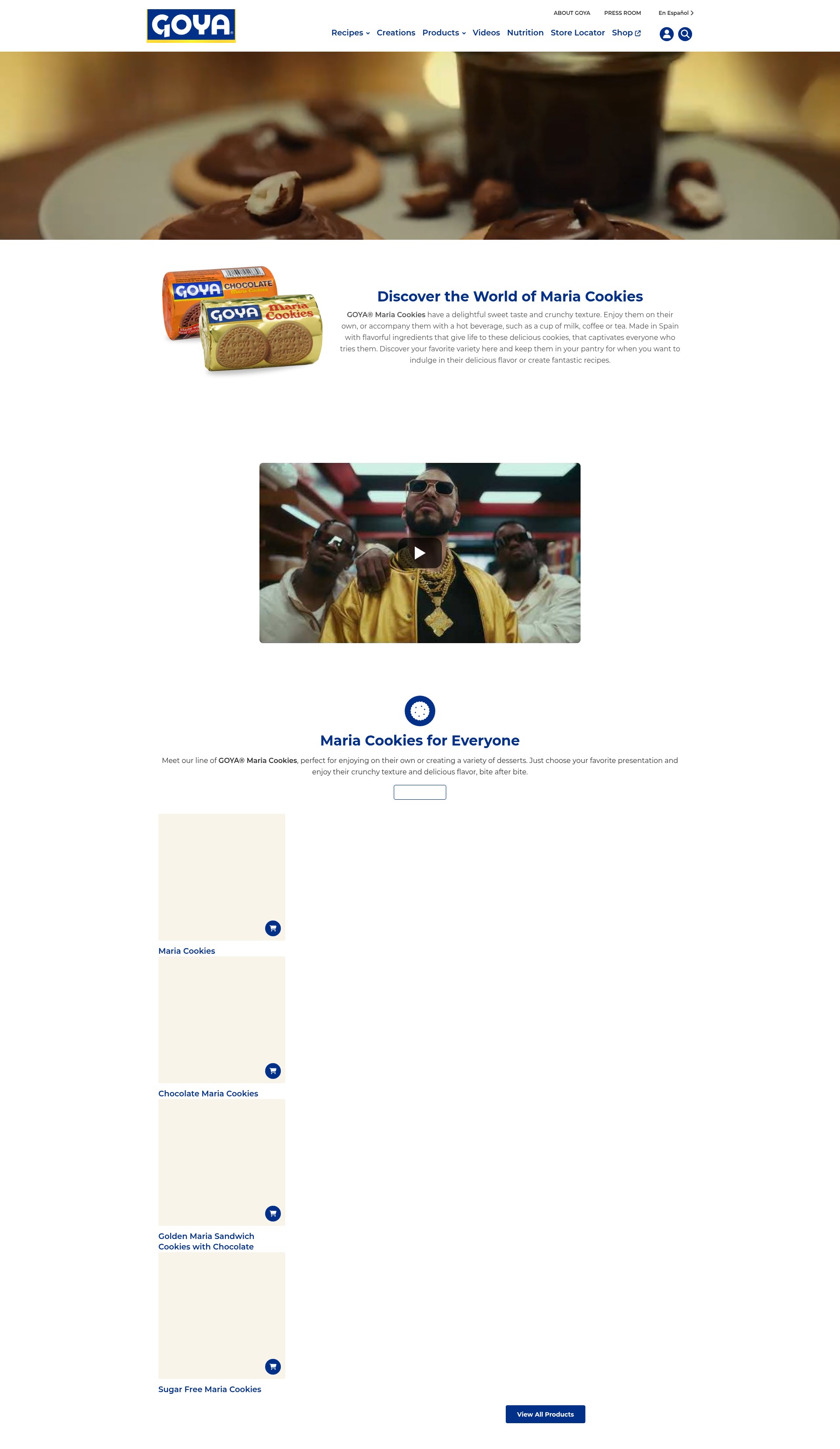 Screenshot of www.goya.com
