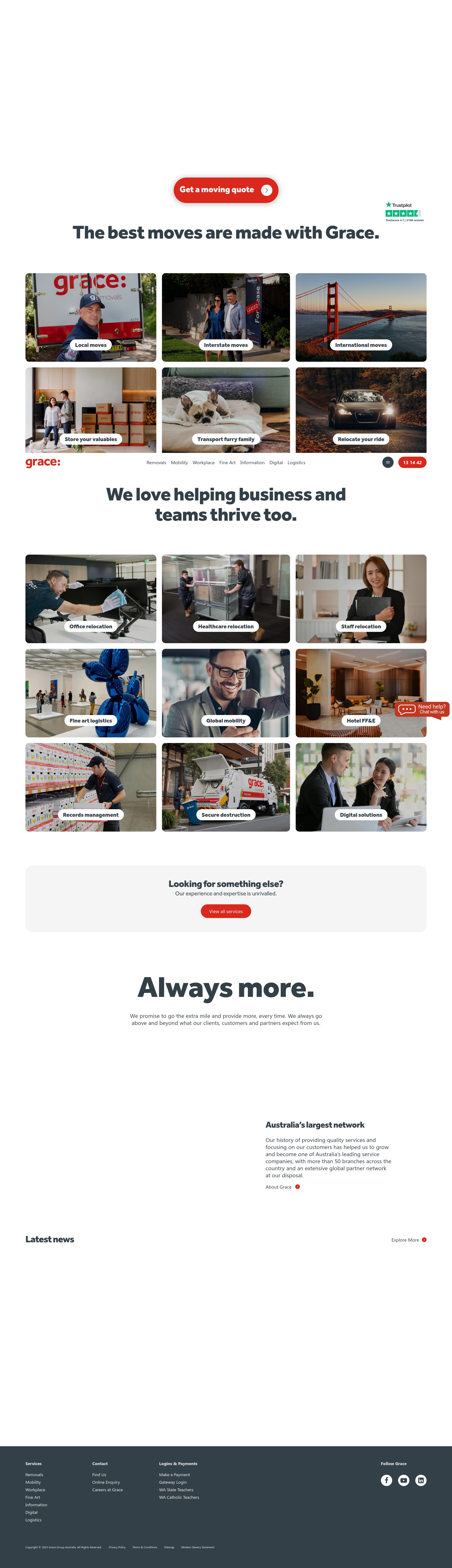 Screenshot of www.grace.com.au