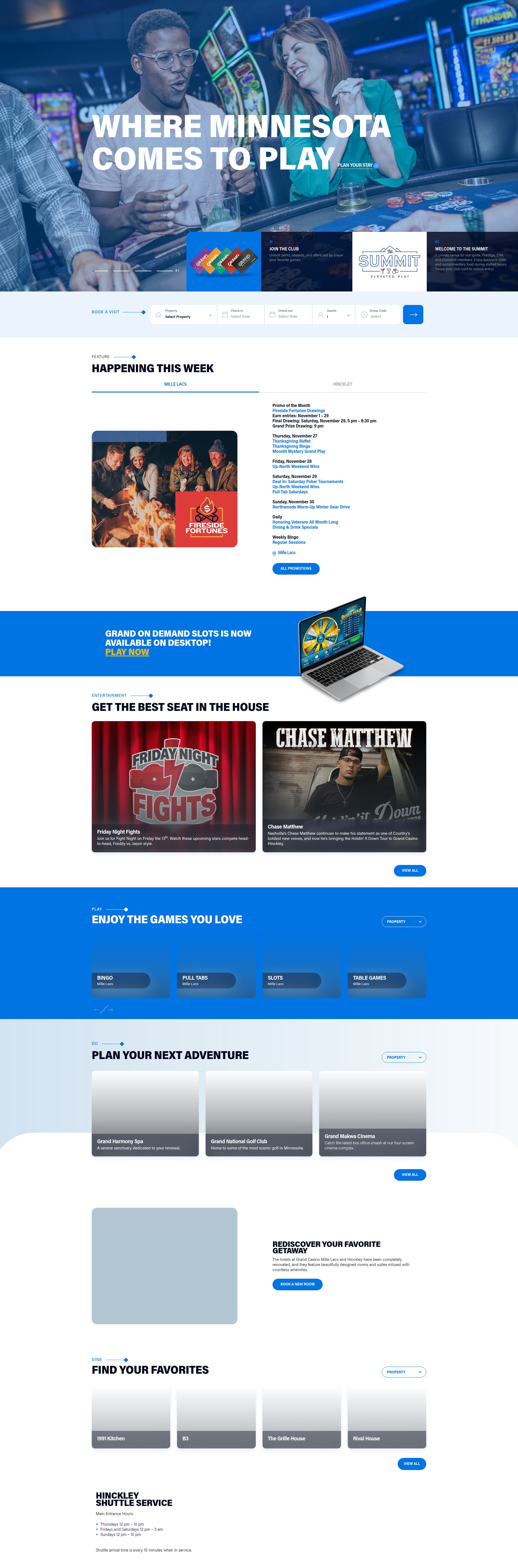 Screenshot of www.grandcasinomn.com