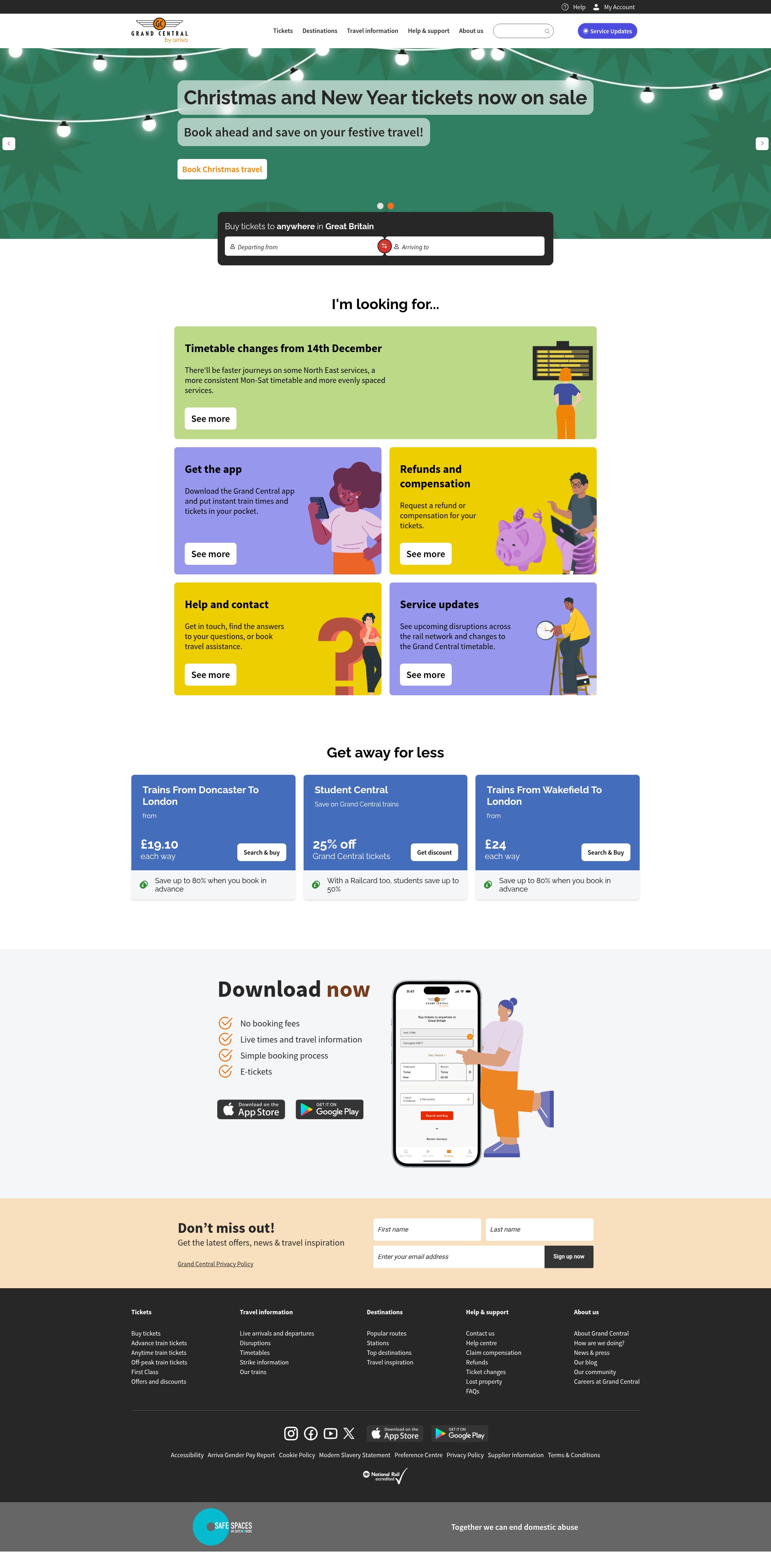 Screenshot of www.grandcentralrail.com