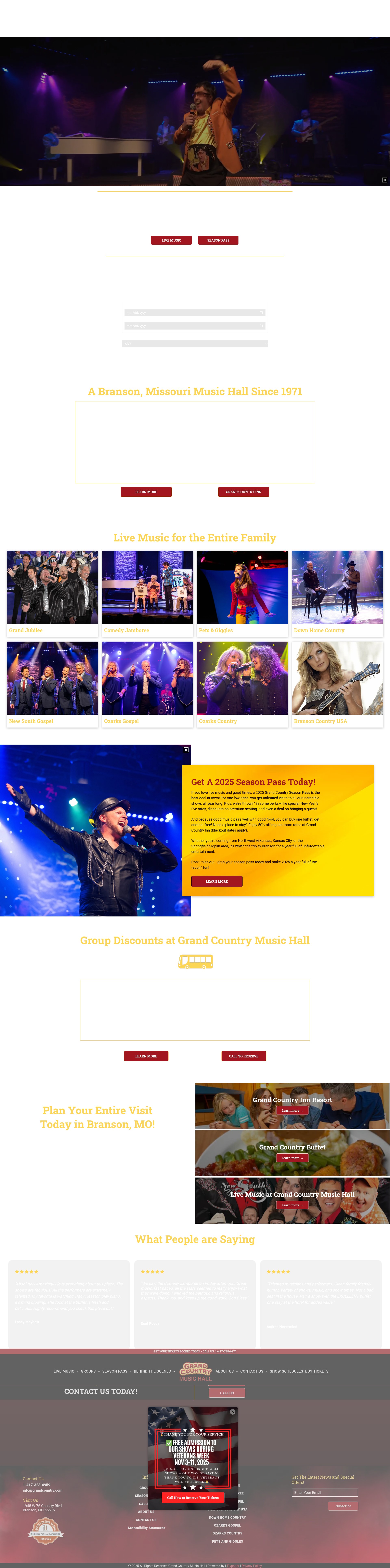 Screenshot of www.grandcountrylivemusic.com