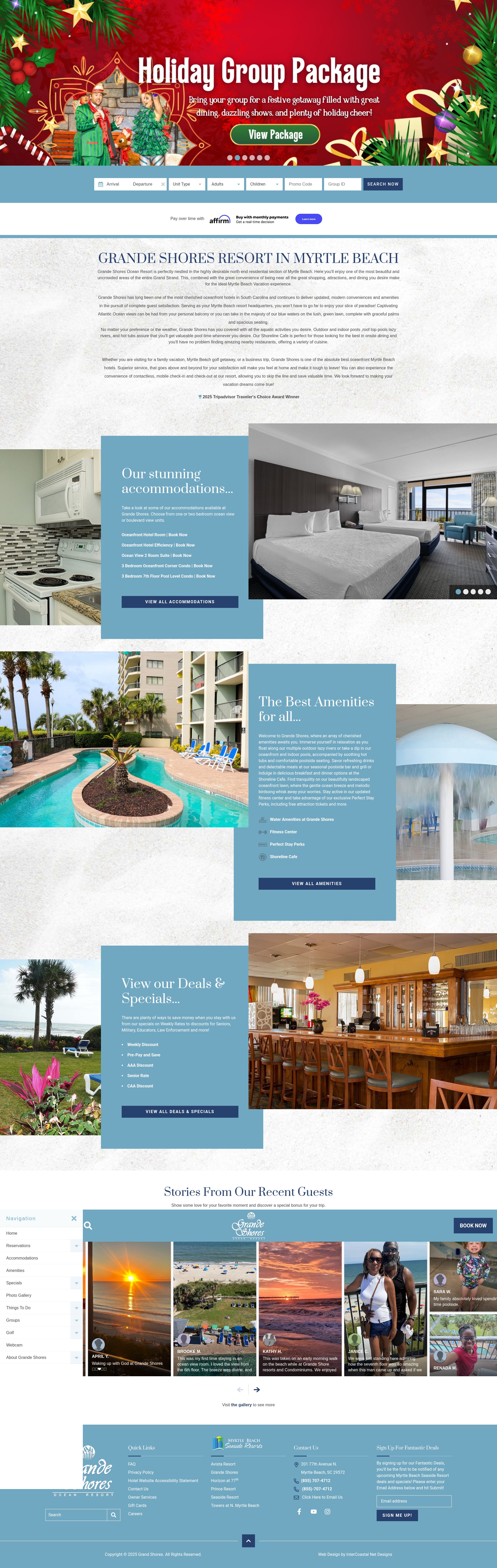 Screenshot of www.grandeshores.com