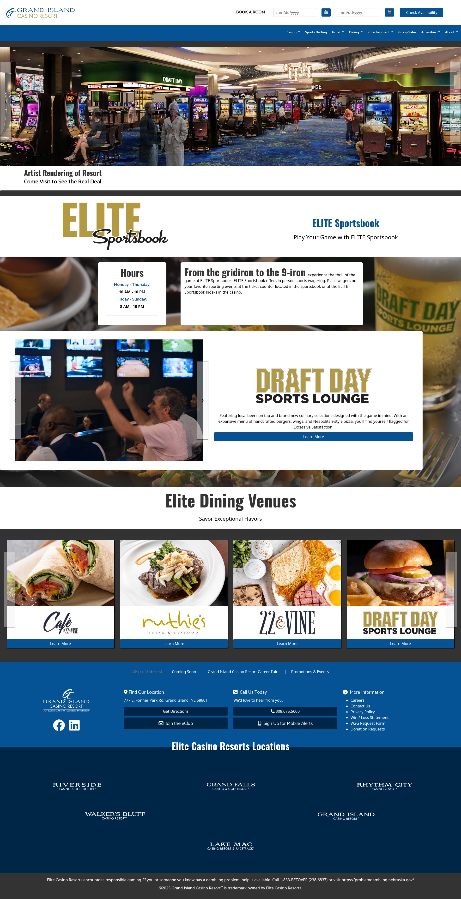 Screenshot of www.grandislandresort.com