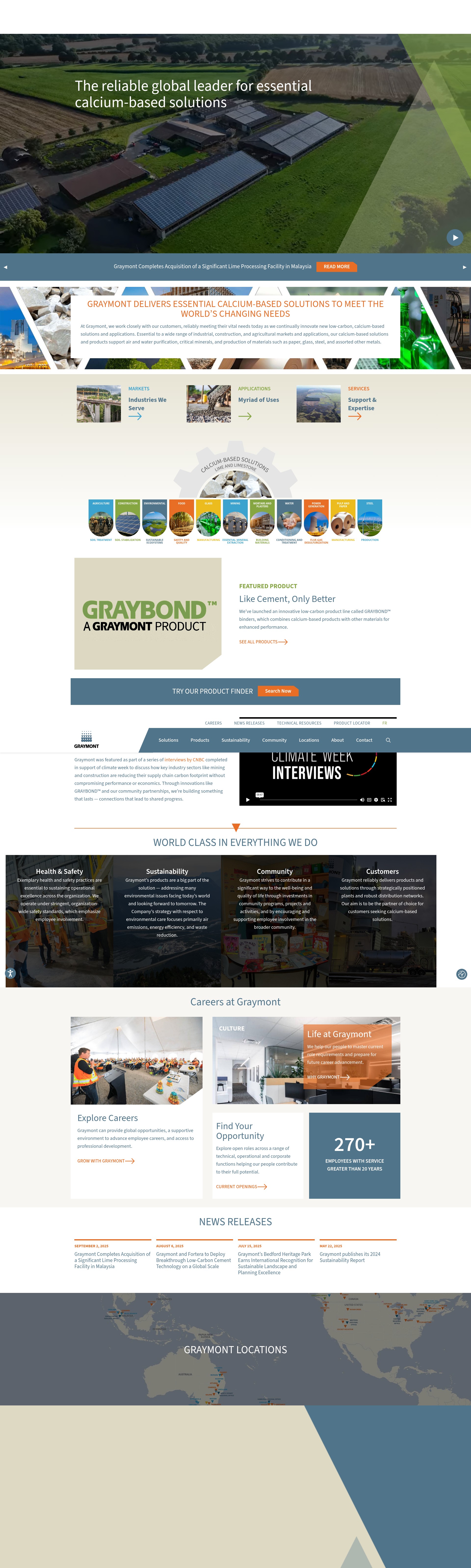 Screenshot of www.graymont.com