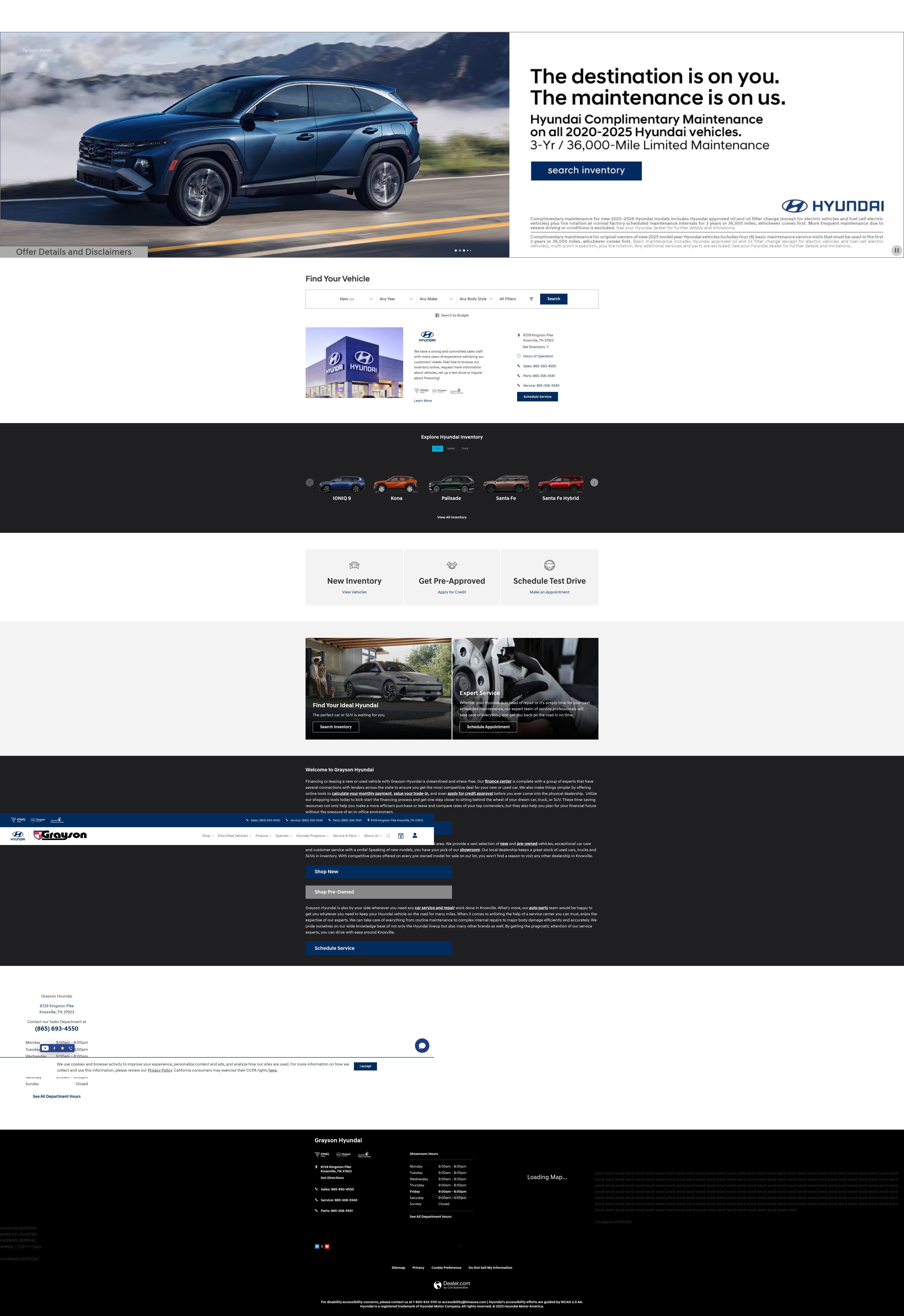 Screenshot of www.graysonhyundai.com