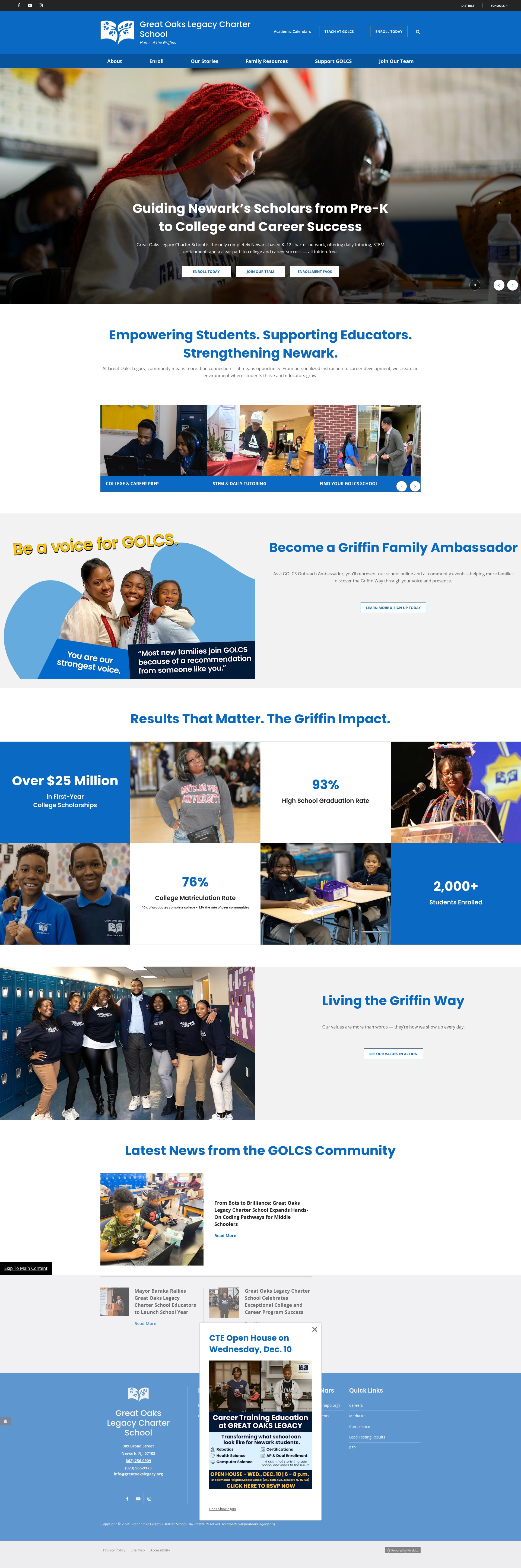 Screenshot of www.greatoakslegacy.org