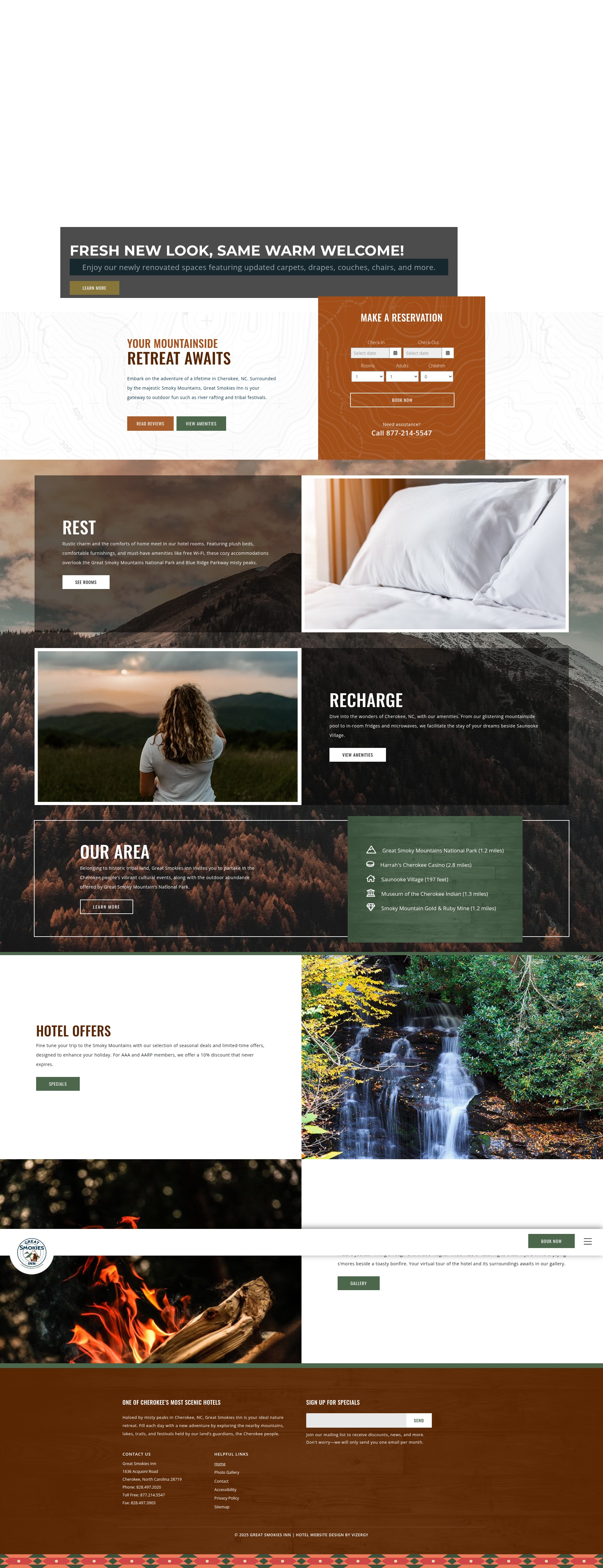 Screenshot of www.greatsmokiesinn.com