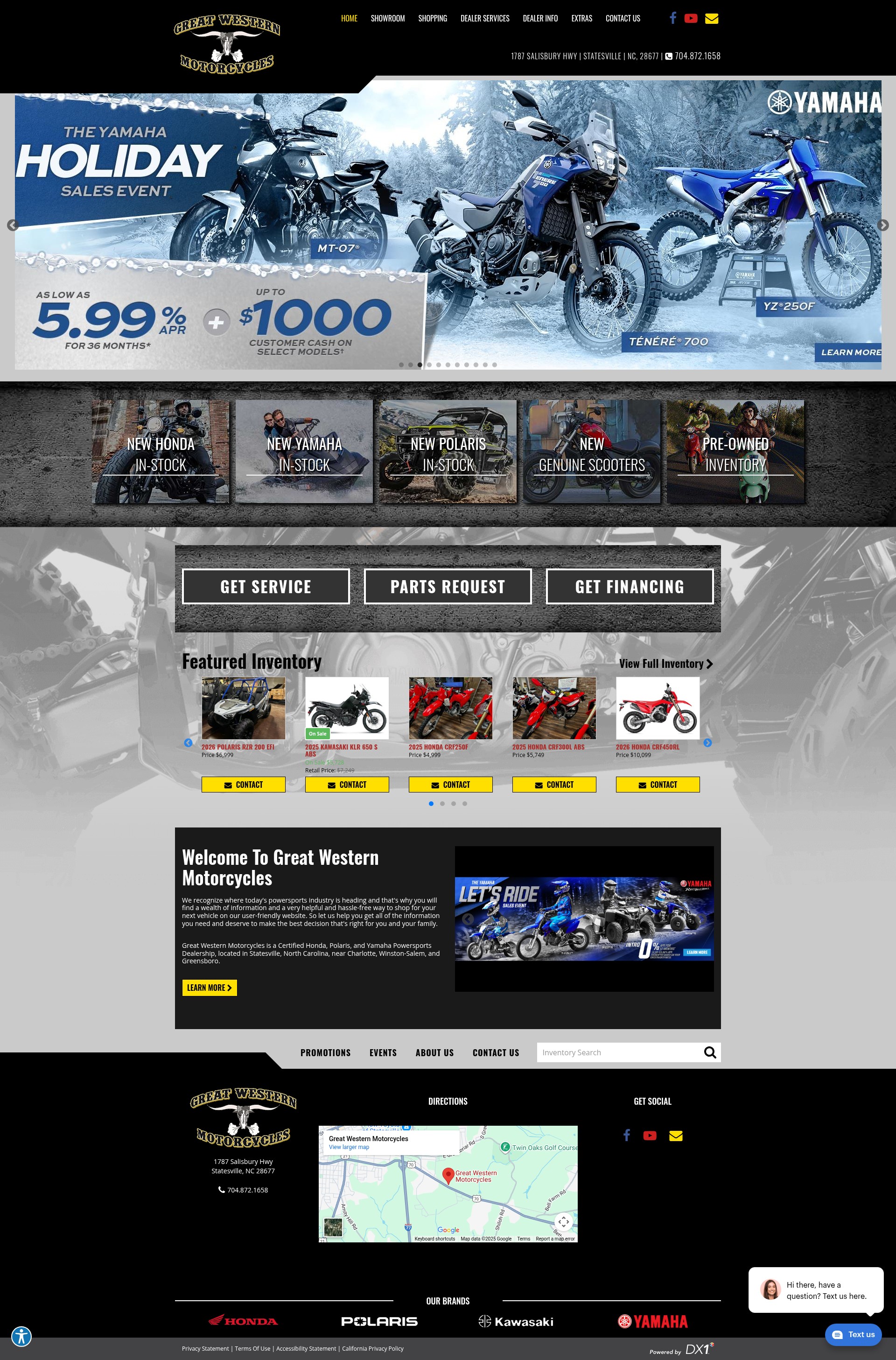 Screenshot of www.greatwesternmotorcycles.com