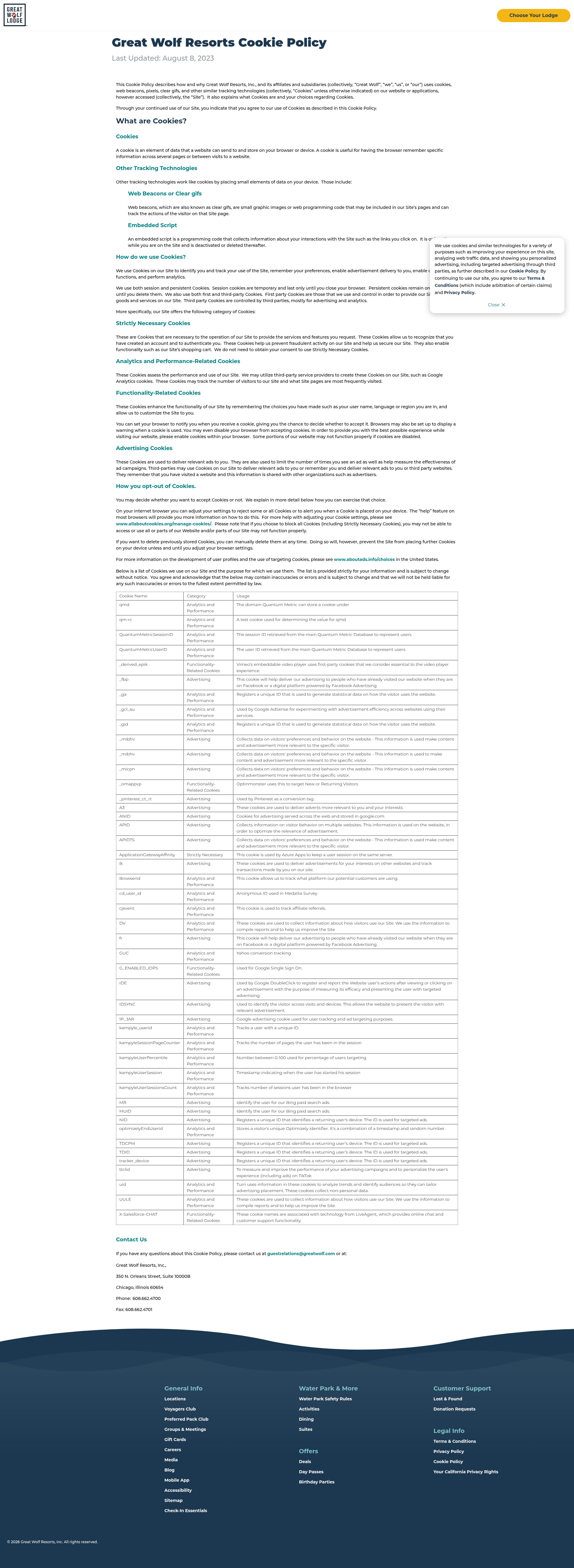 Screenshot of www.greatwolf.com