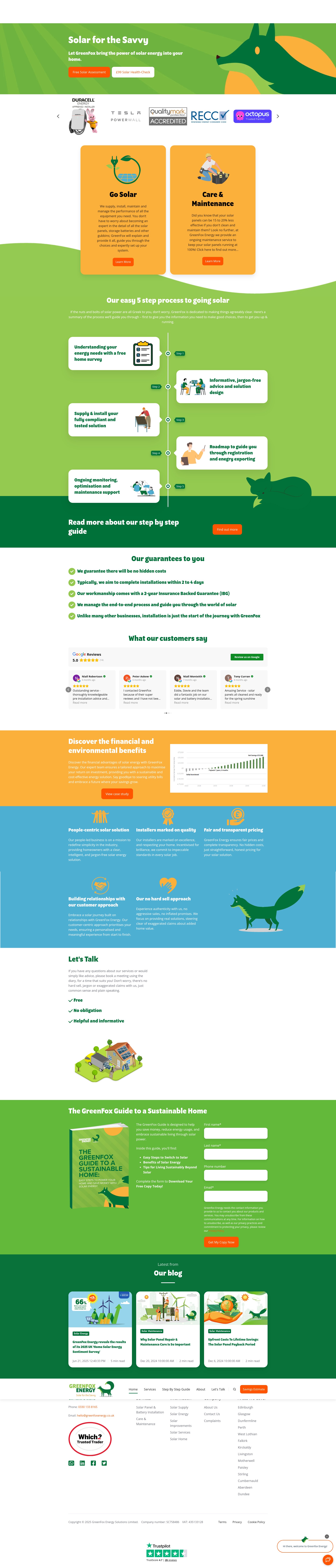 Screenshot of www.greenfoxenergy.co.uk
