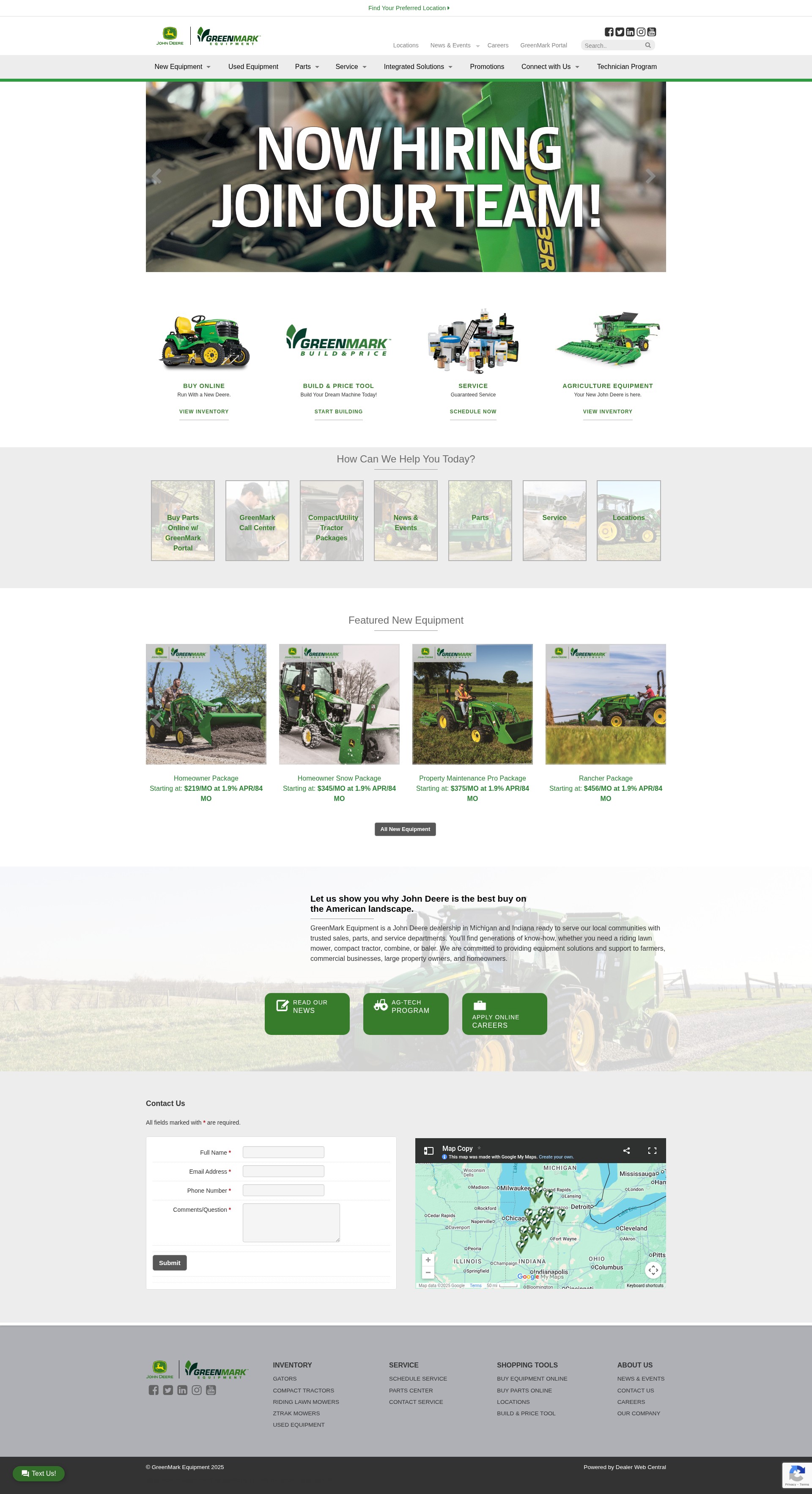 Screenshot of www.greenmarkequipment.com