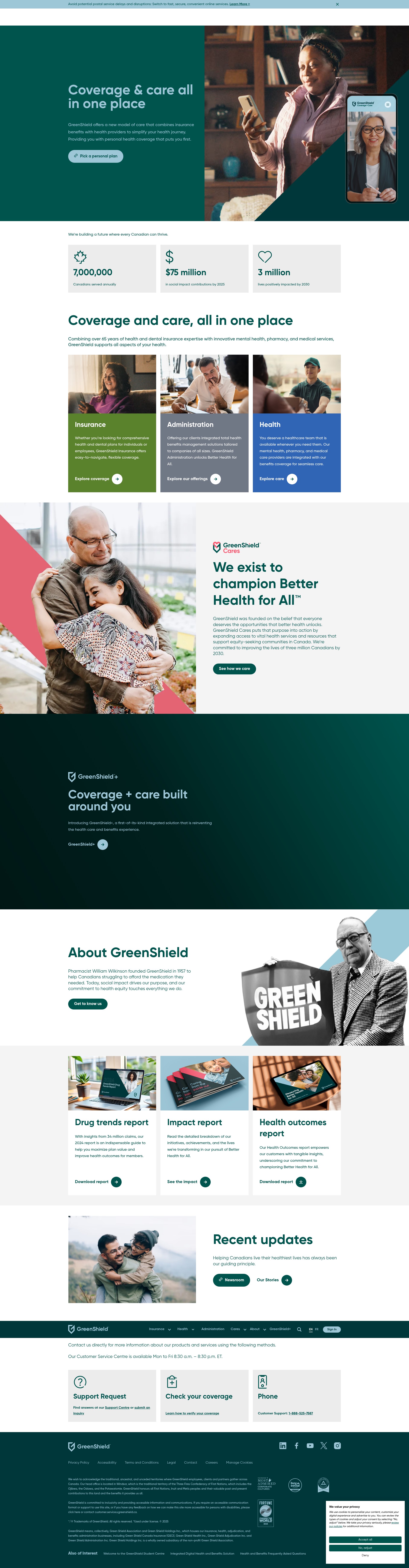 Screenshot of www.greenshield.ca