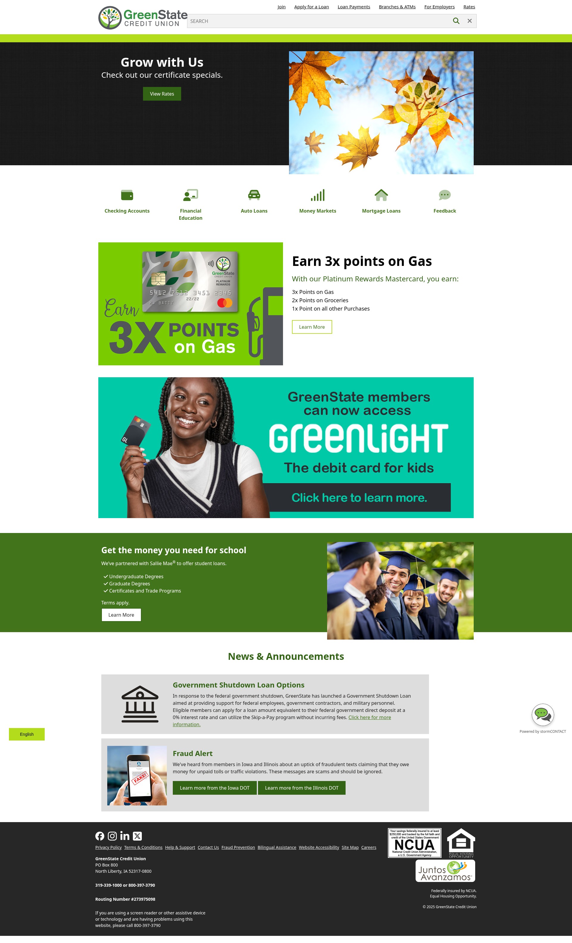 Screenshot of www.greenstate.org