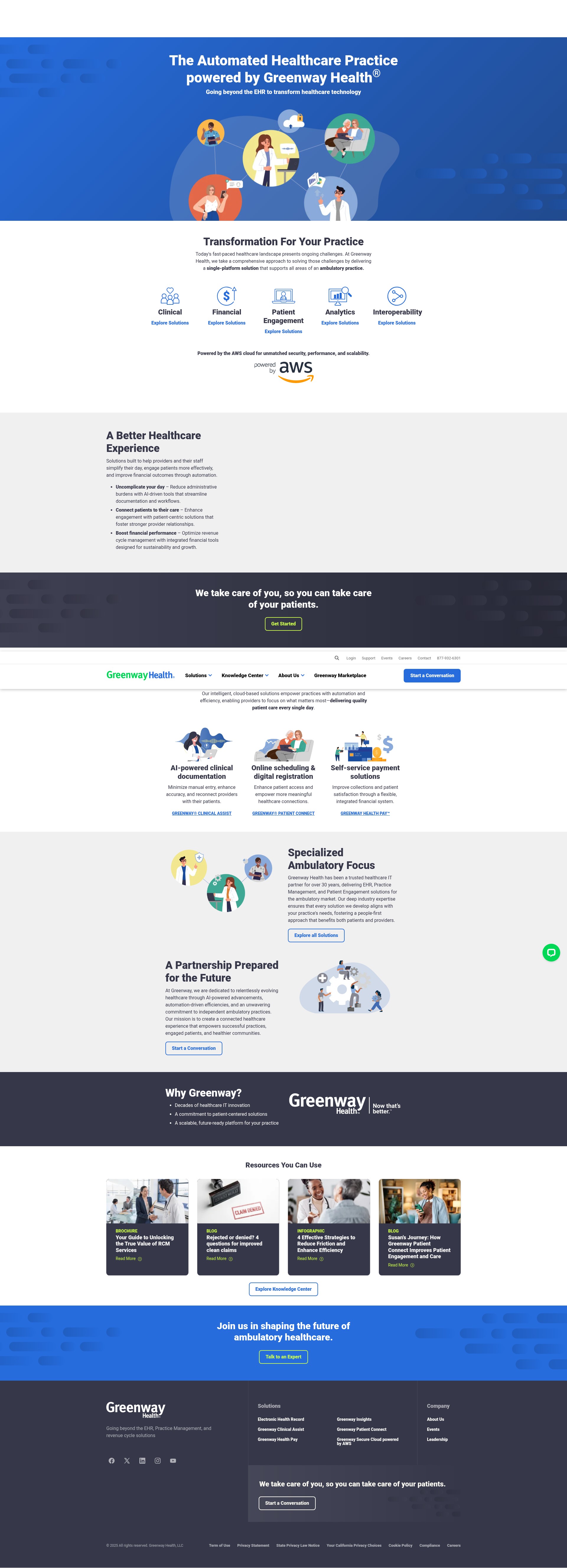 Screenshot of www.greenwayhealth.com