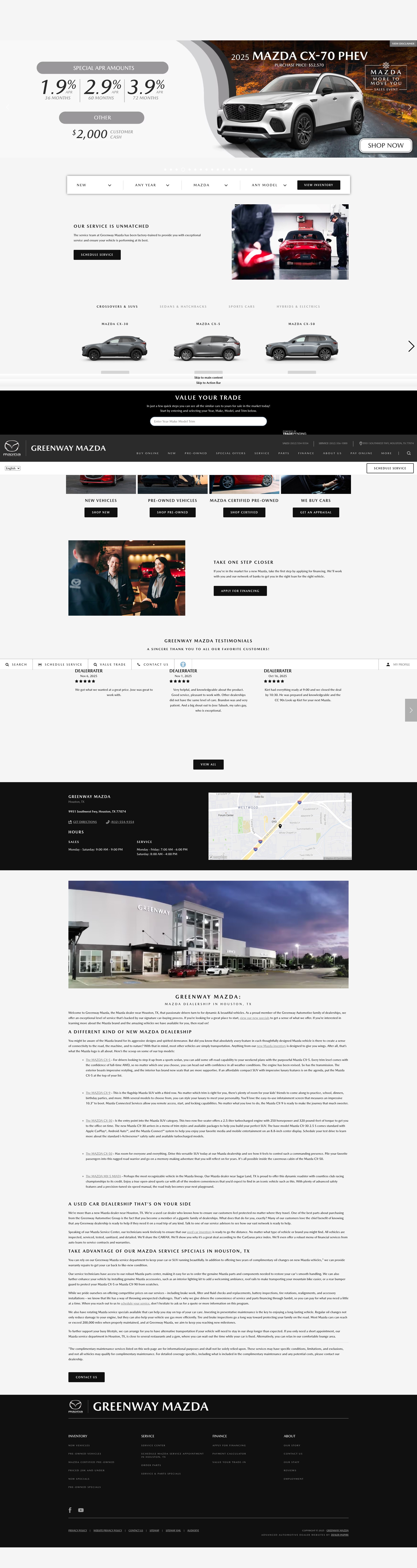 Screenshot of www.greenwaymazda.com