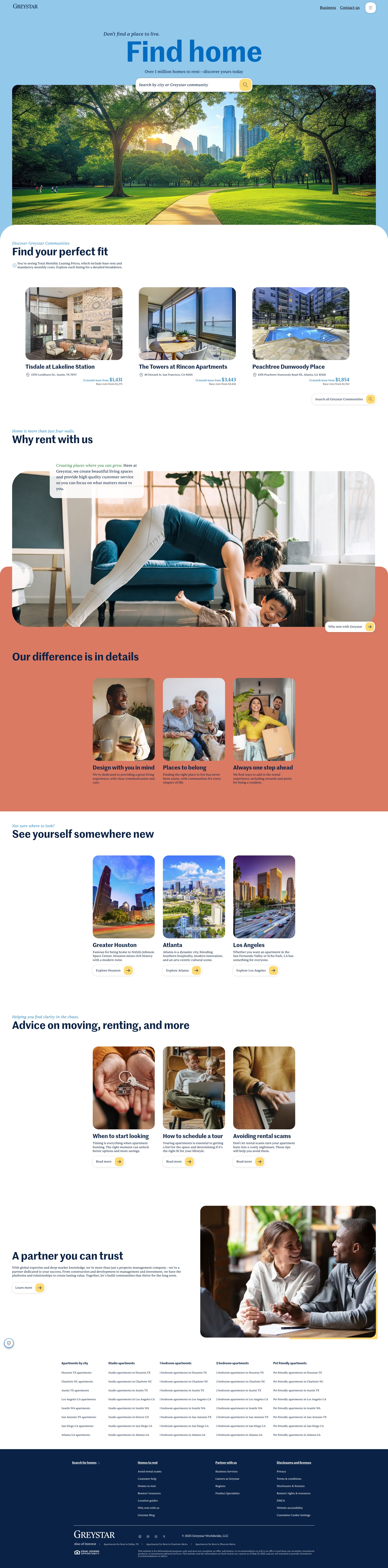 Screenshot of www.greystar.com