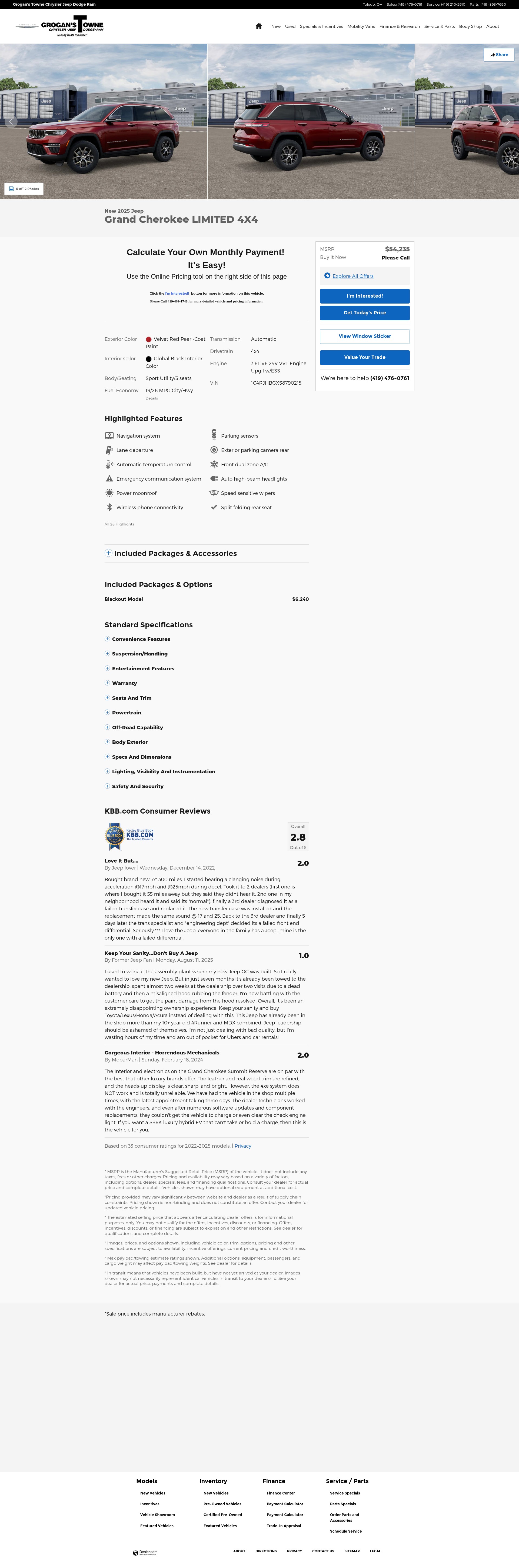 Screenshot of www.groganstownechryslerdodge.com