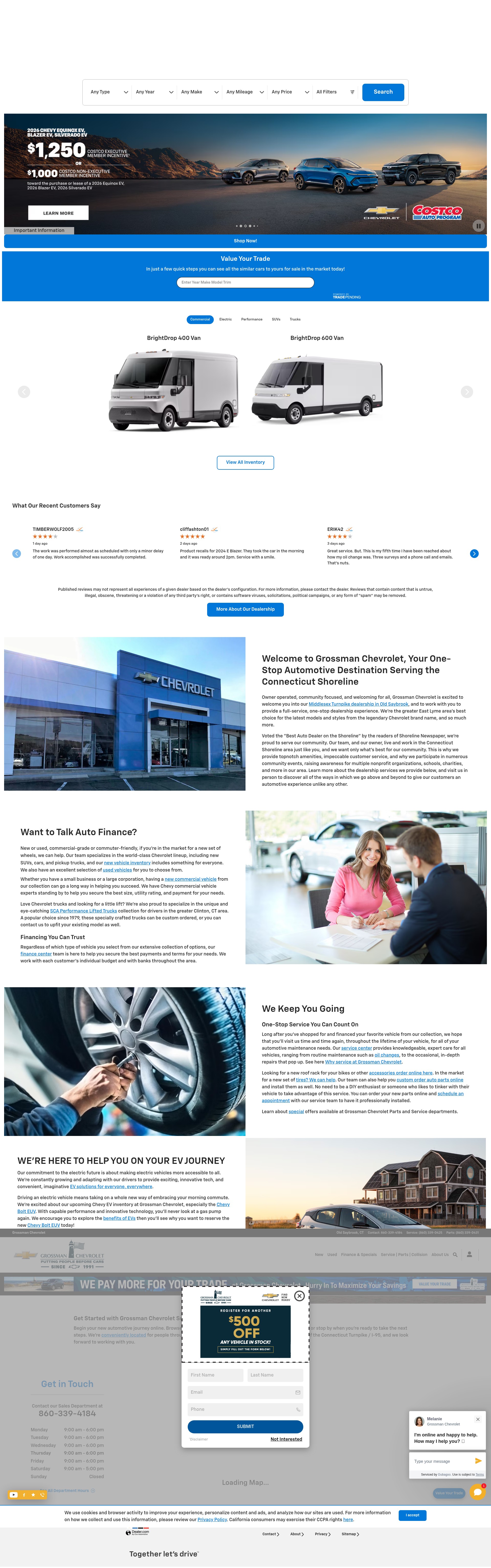 Screenshot of www.grossmanchevy.com