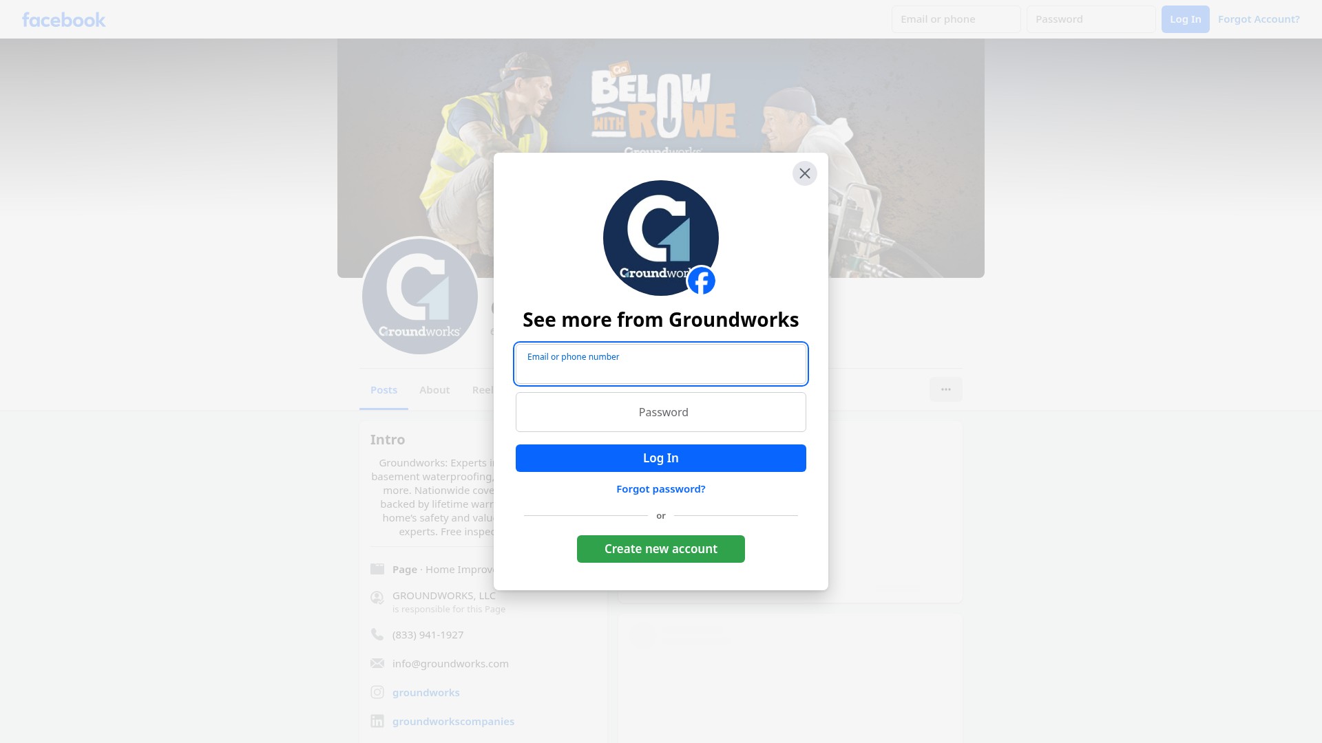 Screenshot of www.groundworks.com