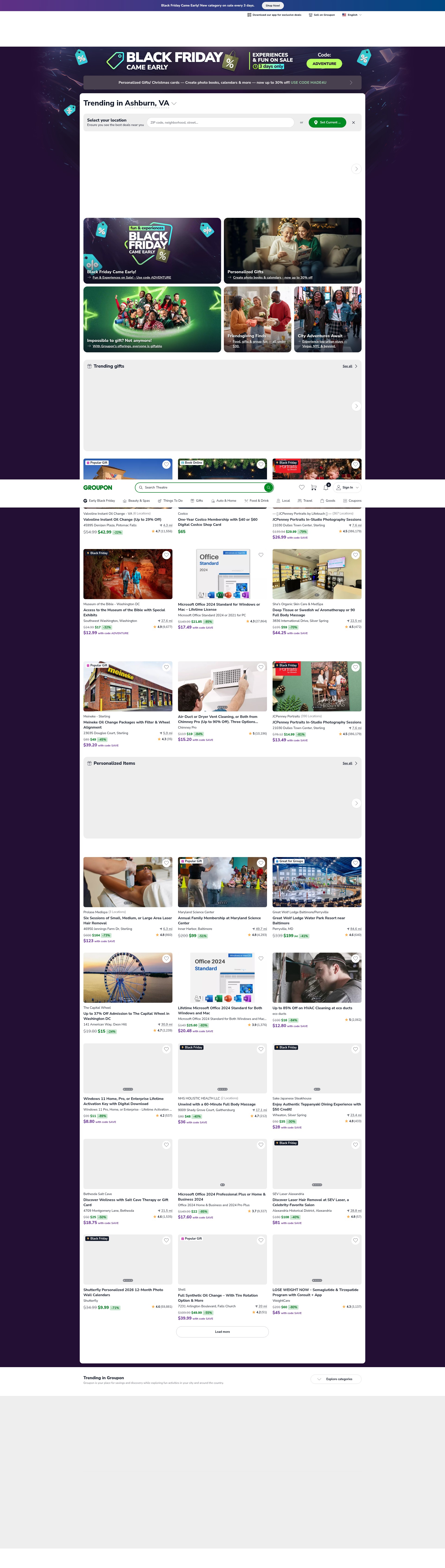 Screenshot of www.groupon.com