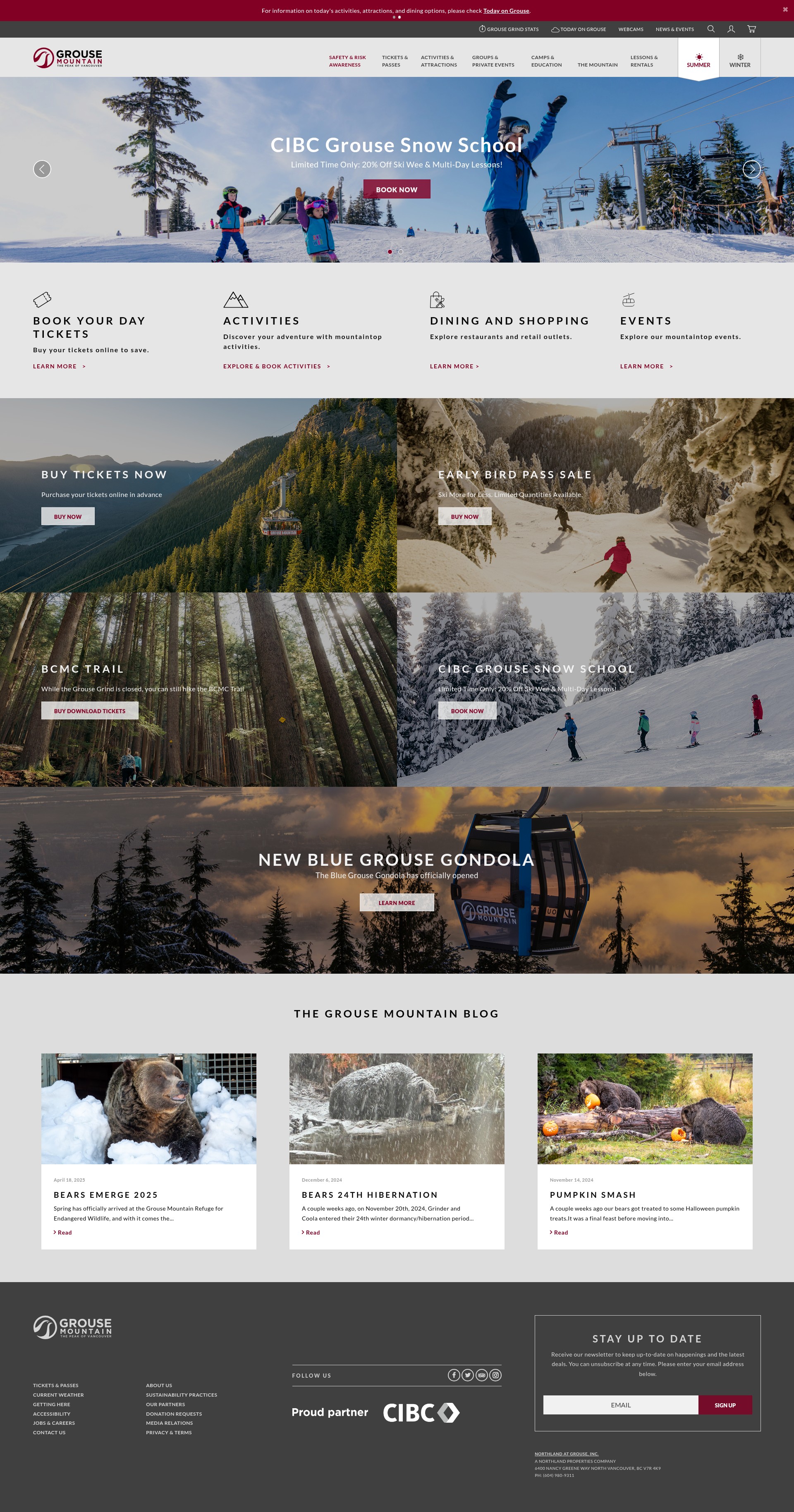 Screenshot of www.grousemountain.com