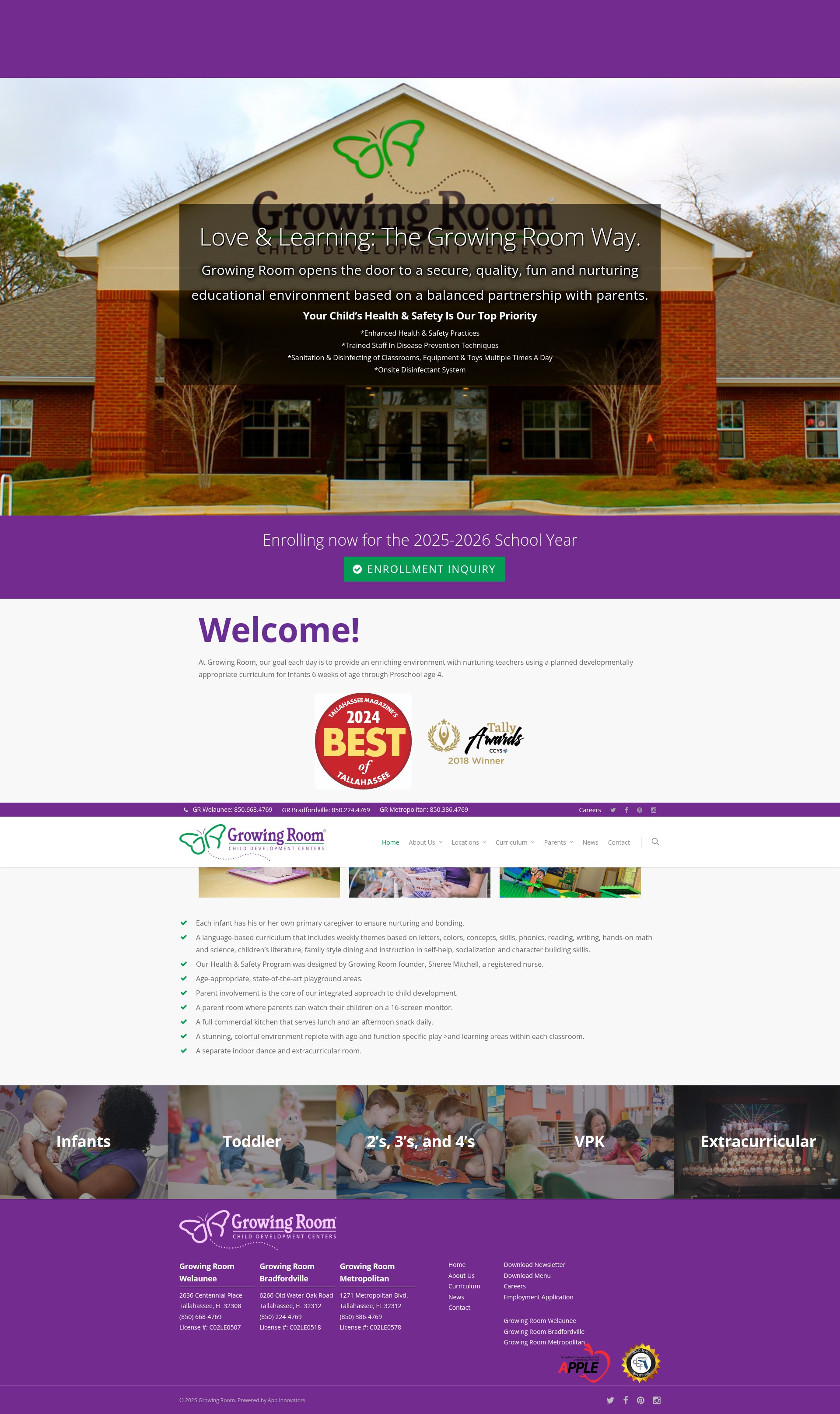 Screenshot of www.growingroomchildcare.com