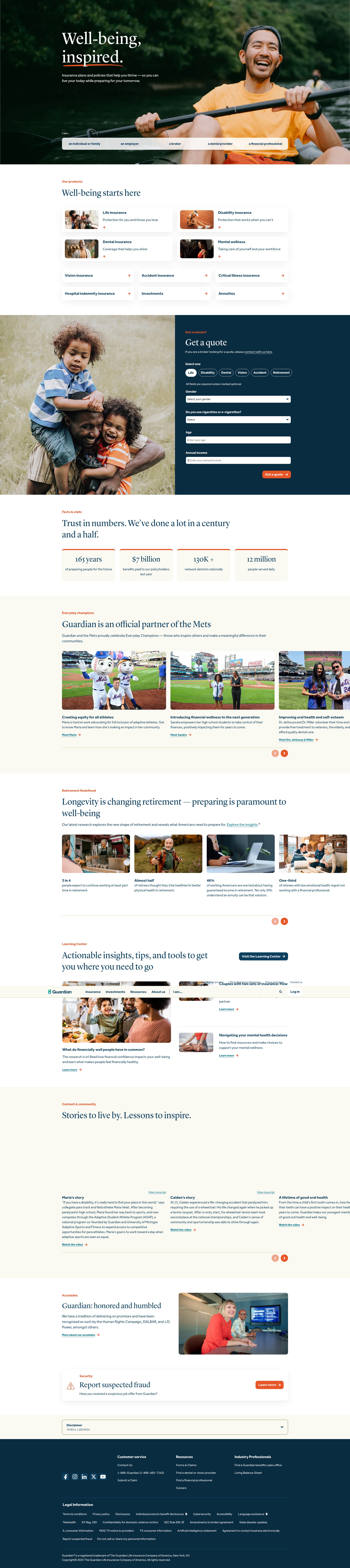 Screenshot of www.guardianlife.com