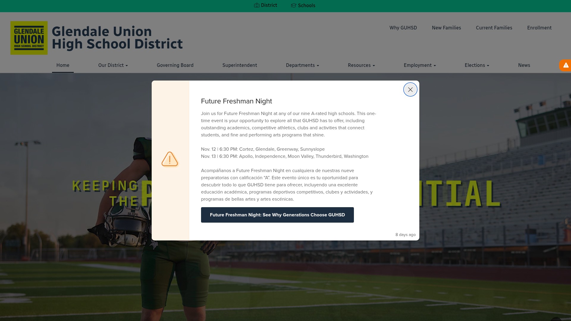Screenshot of www.guhsdaz.org