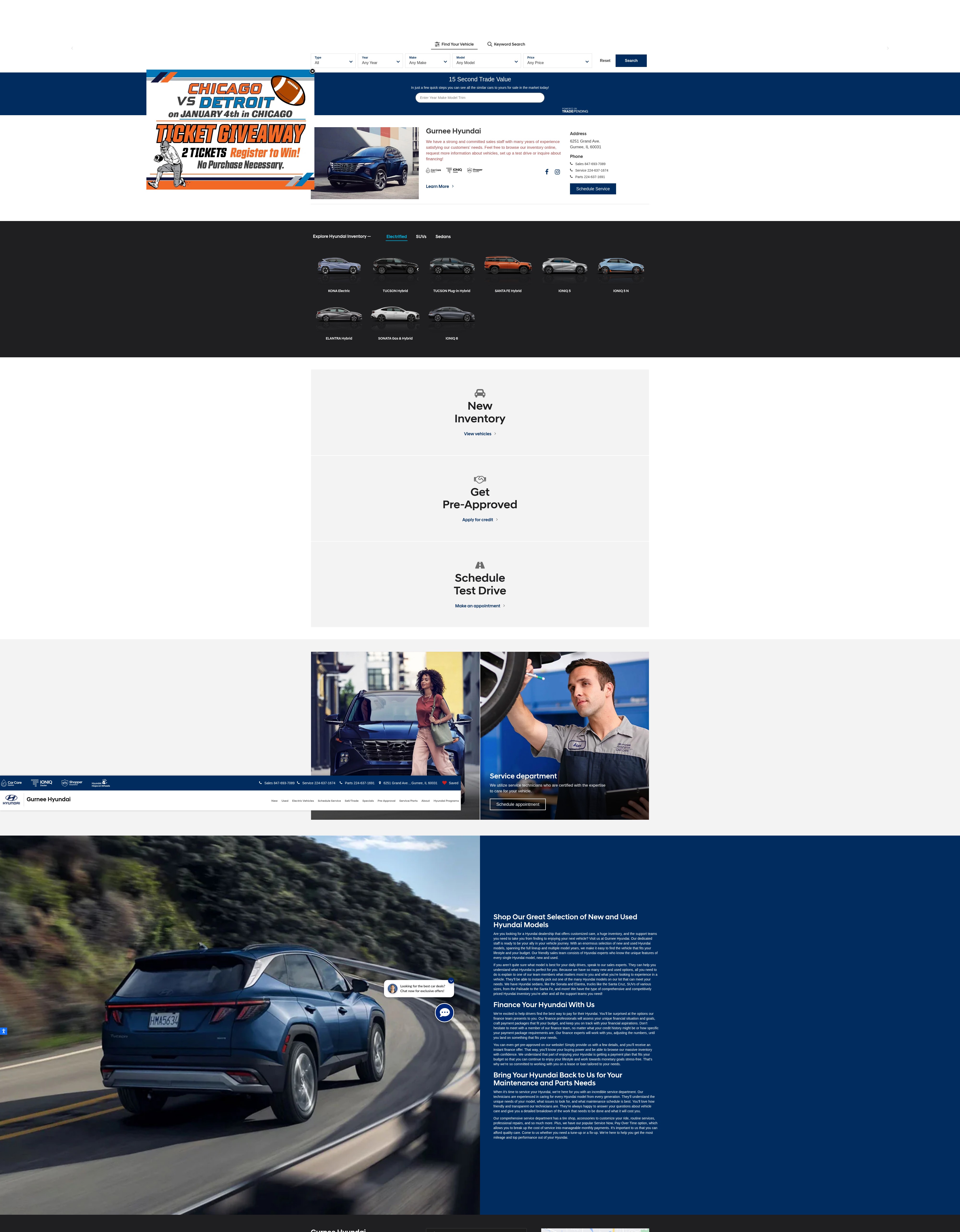 Screenshot of www.gurneehyundai.com