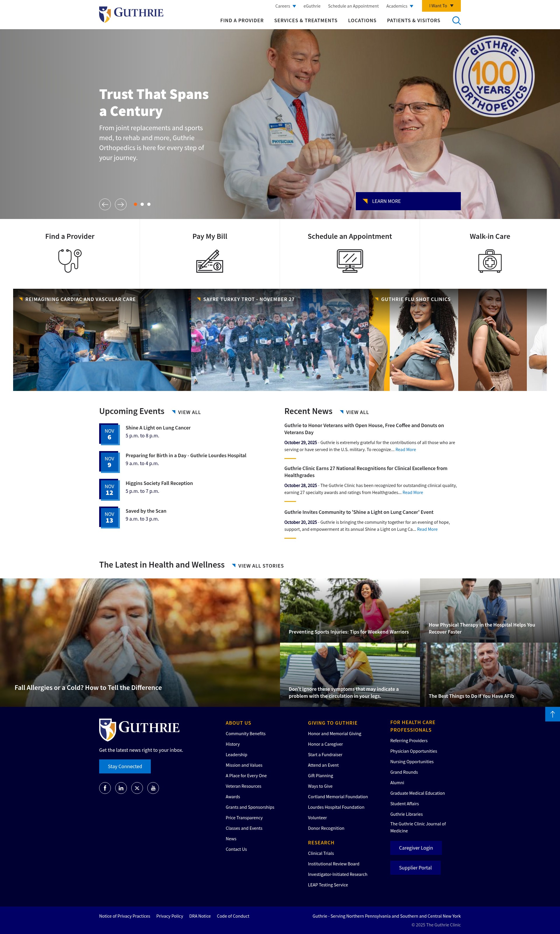 Screenshot of www.guthrie.org