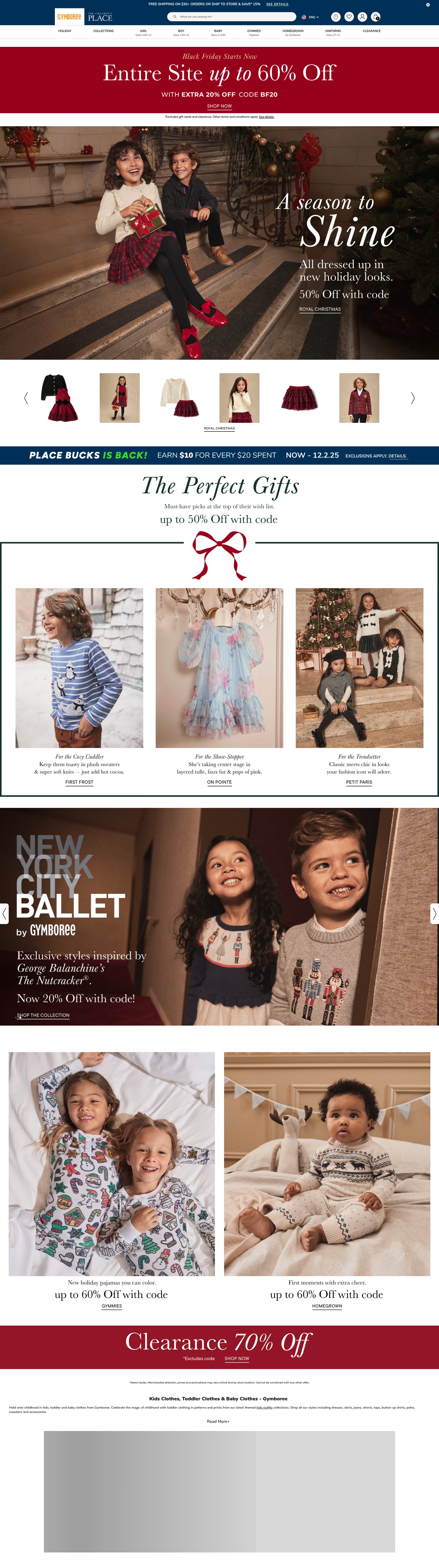 Screenshot of www.gymboree.com