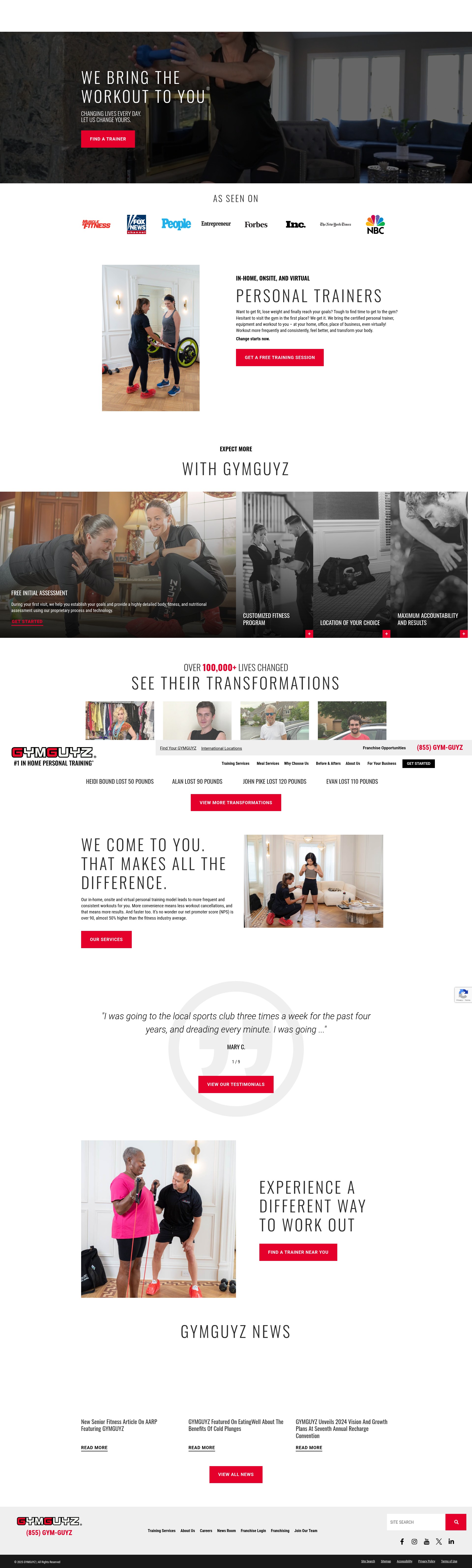 Screenshot of www.gymguyz.com