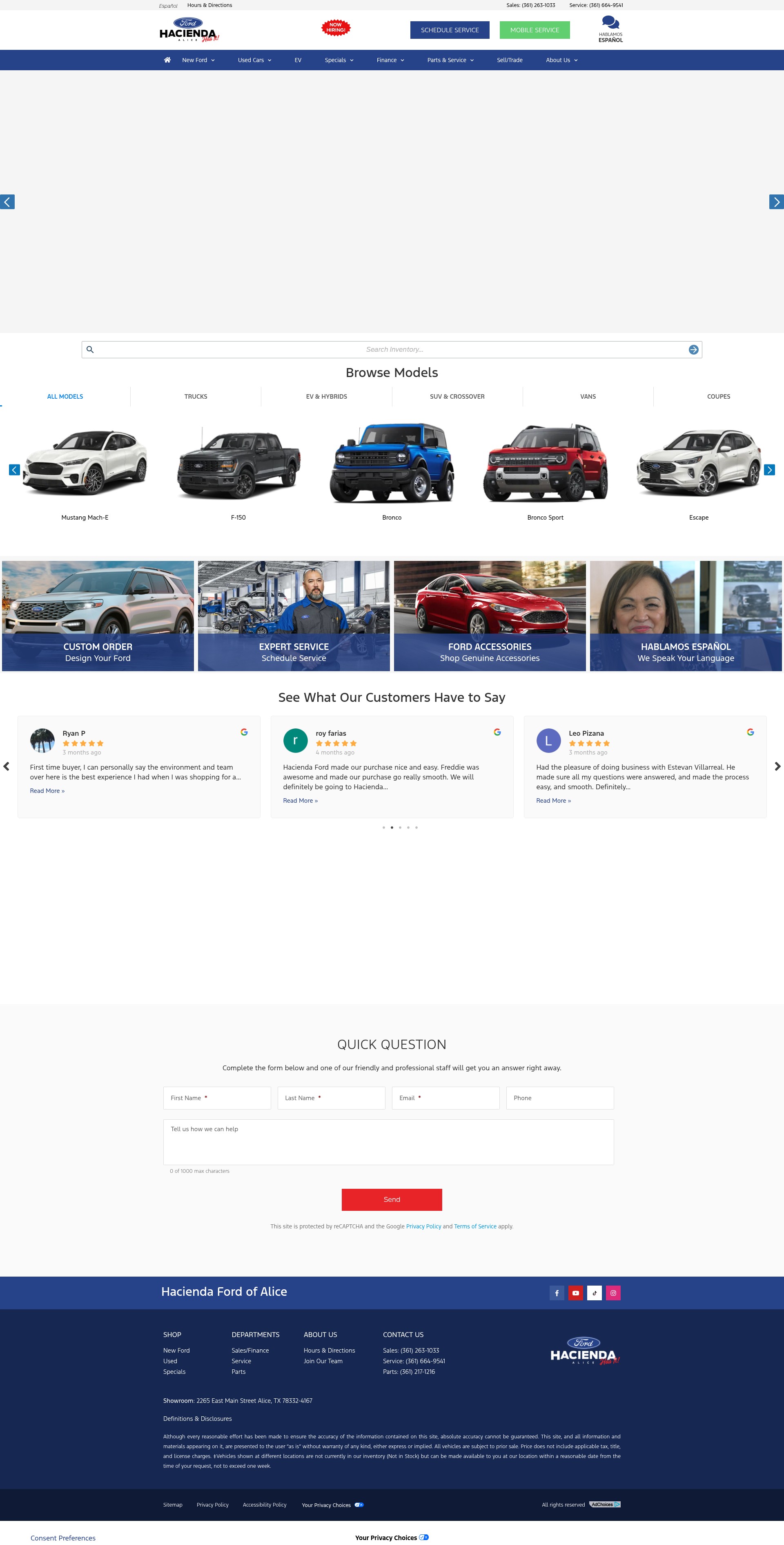 Screenshot of www.haciendafordalice.com