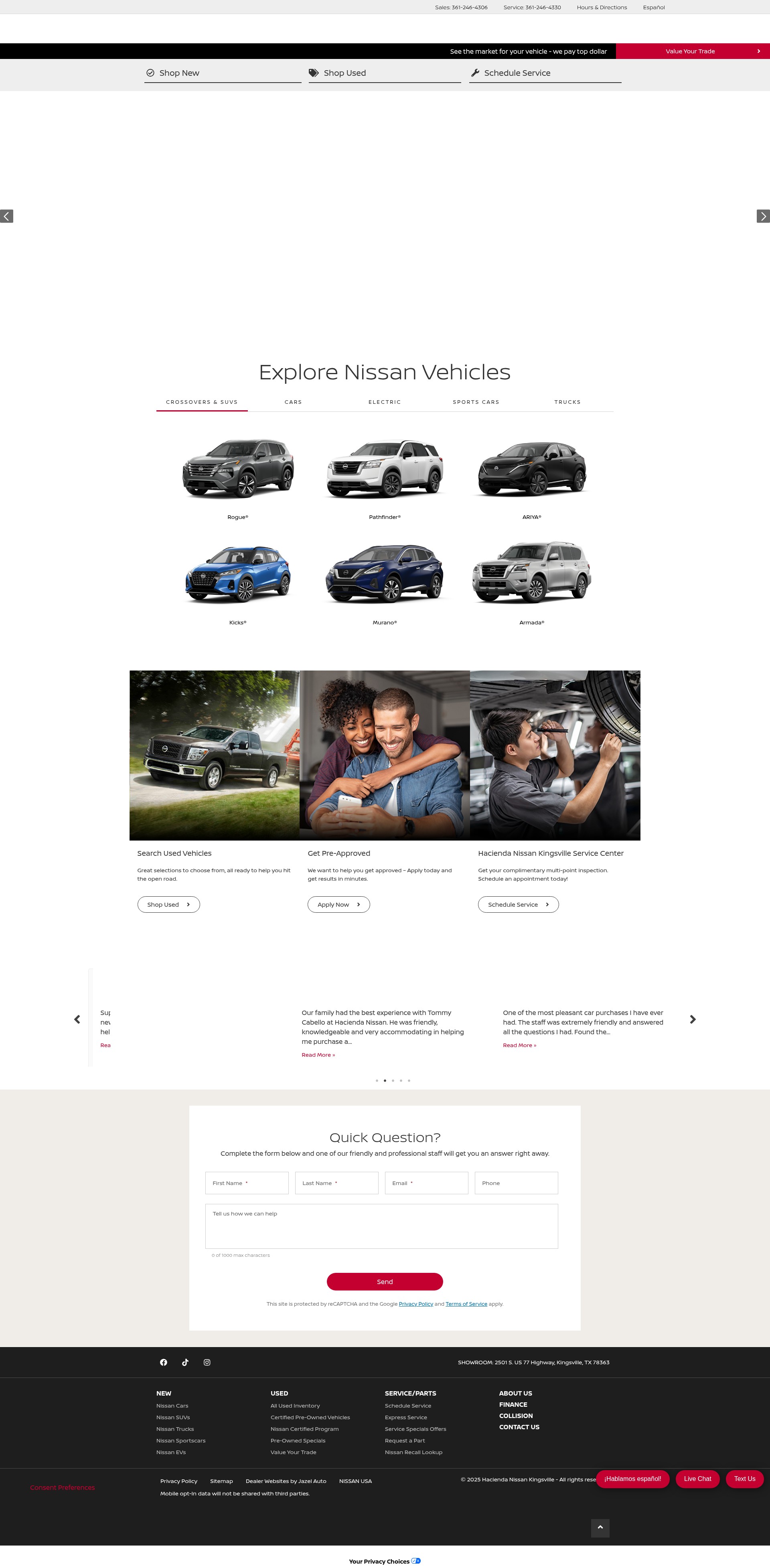 Screenshot of www.haciendanissan.com