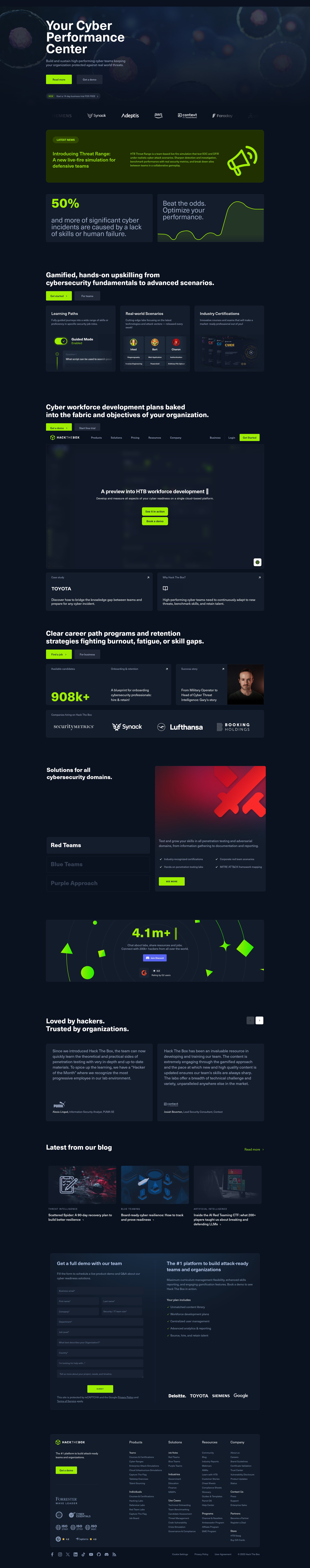 Screenshot of www.hackthebox.com